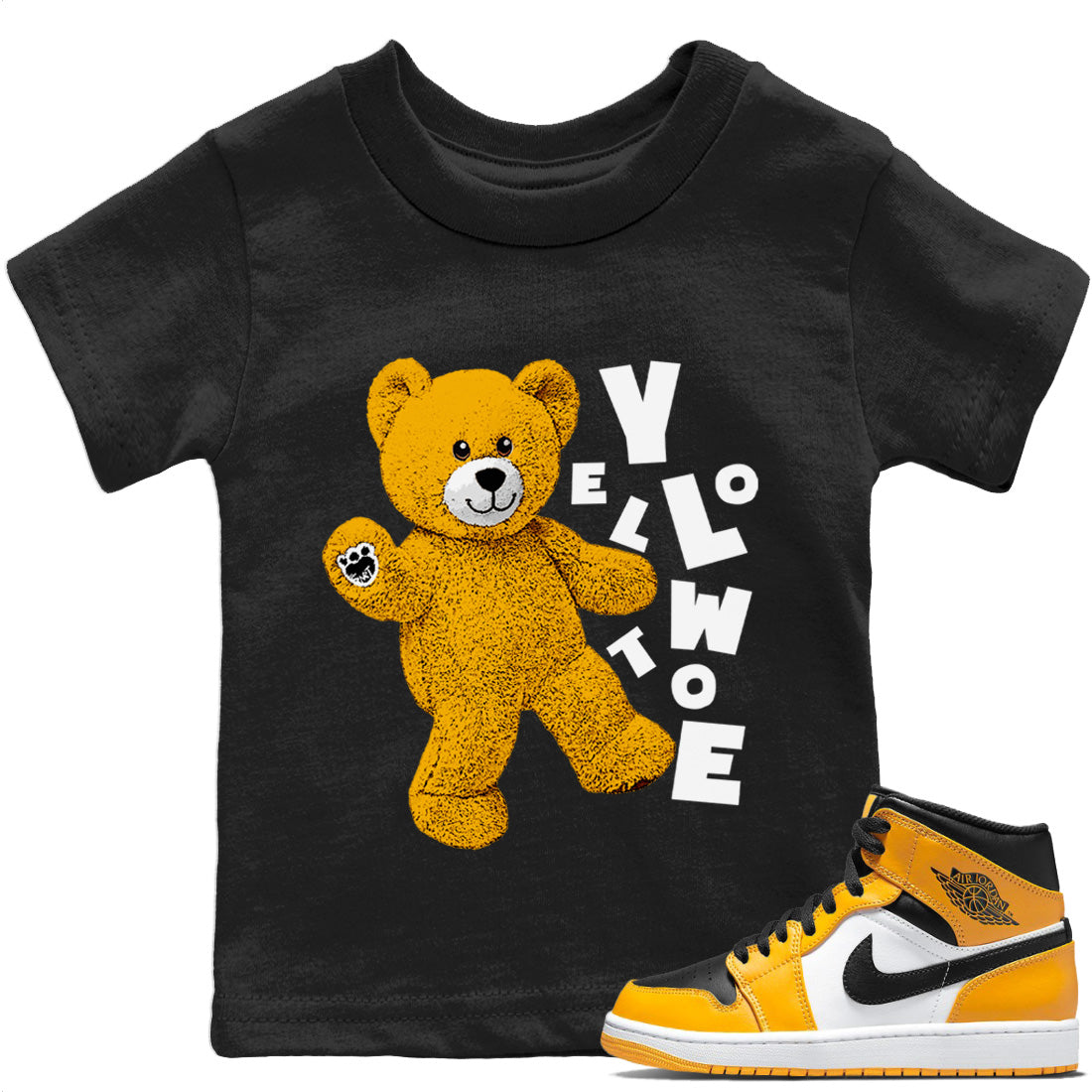 Hello Bear Kids Tops - Air Jordan 1 Yellow Toe