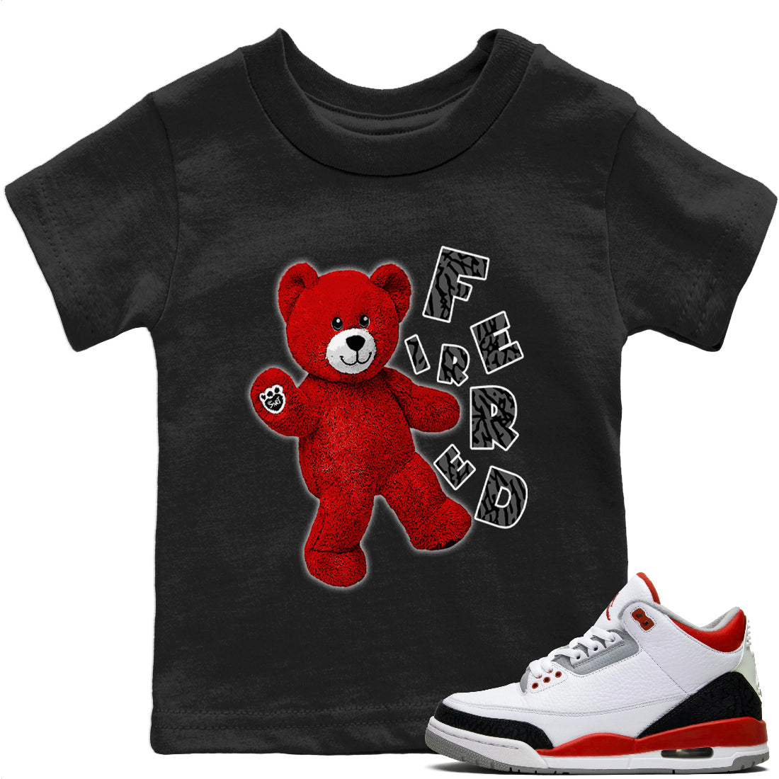 Hello Bear Kids Tops - Air Jordan 3 Fire Red