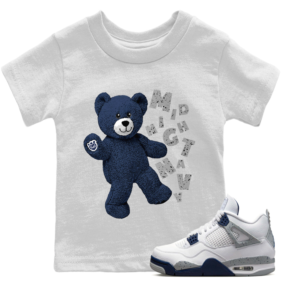 Hello Bear Kids Tops - Air Jordan 4 Midnight Navy
