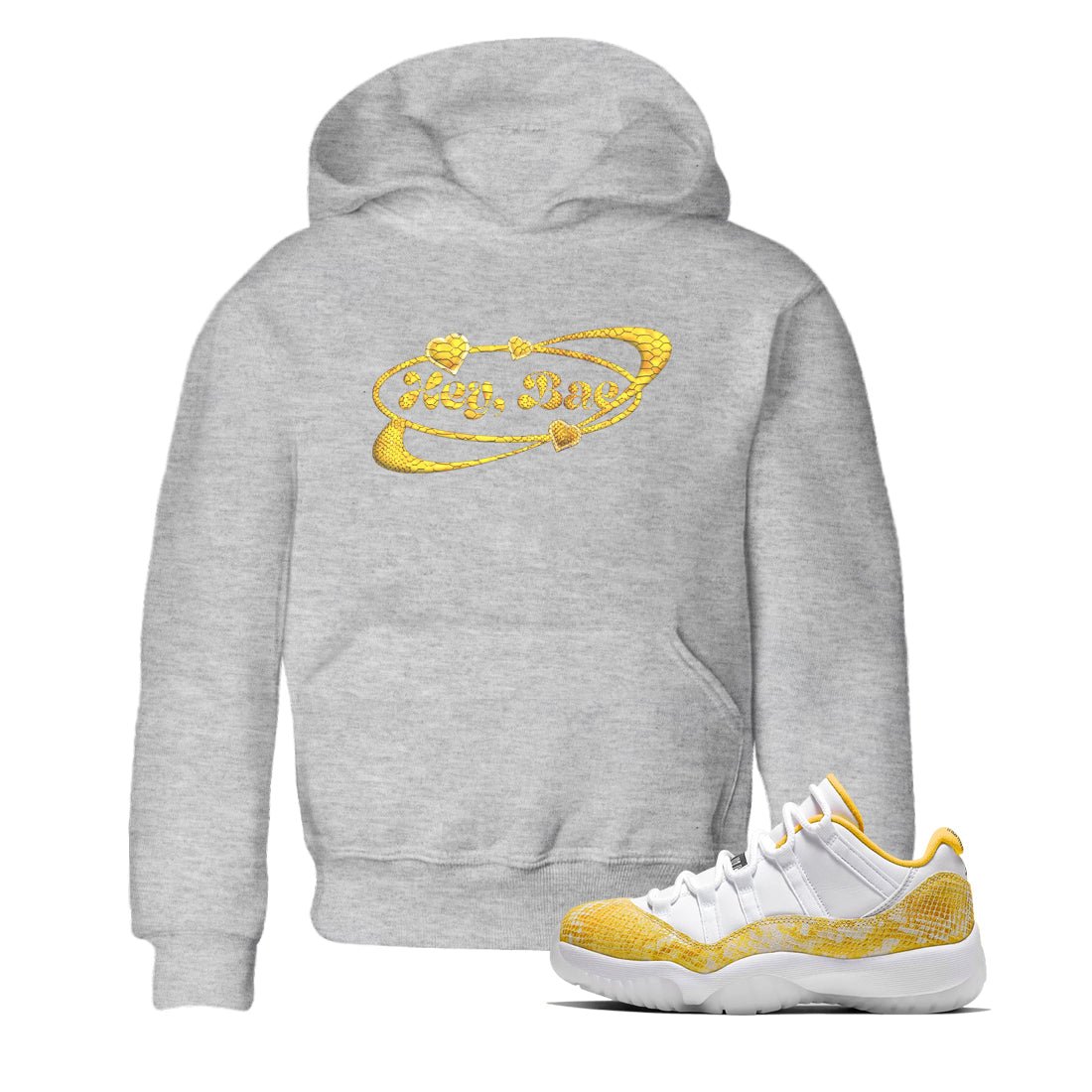 Hey Bae Kids Tops - Air Jordan 11 Yellow Python