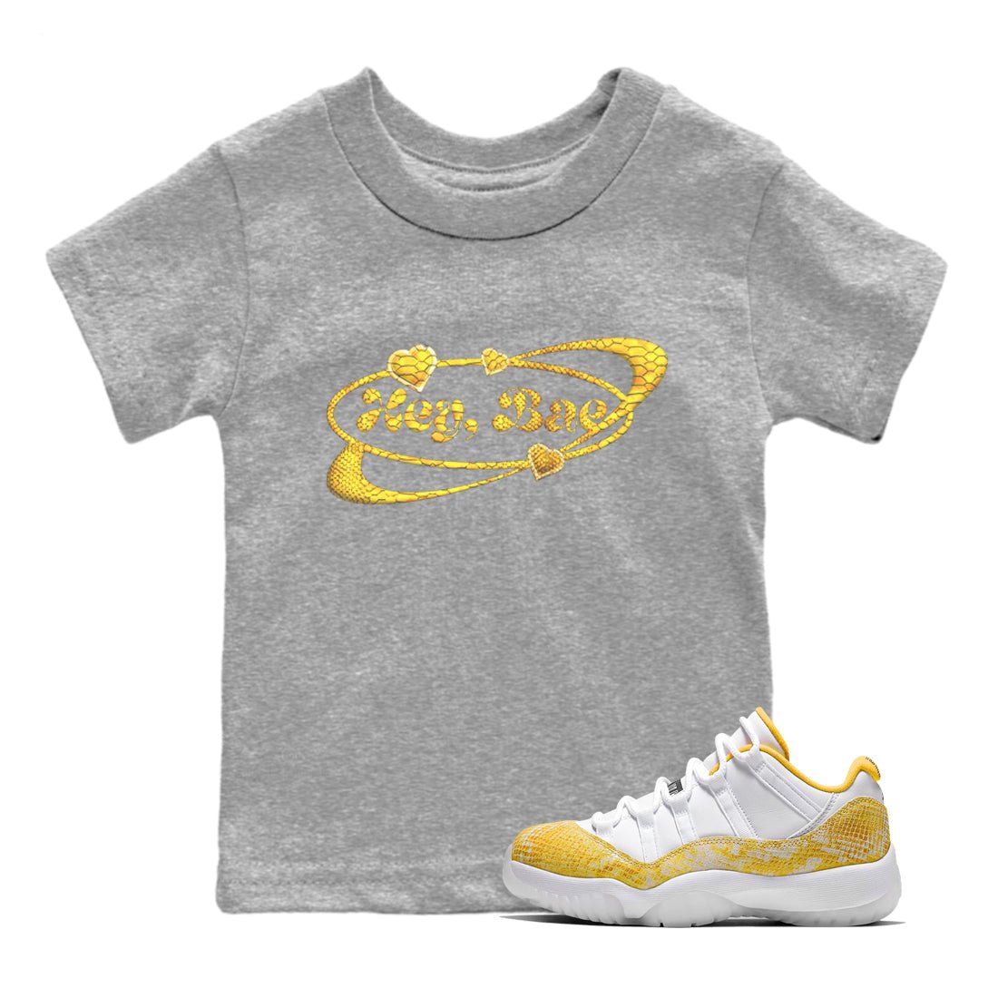 Hey Bae Kids Tops - Air Jordan 11 Yellow Python