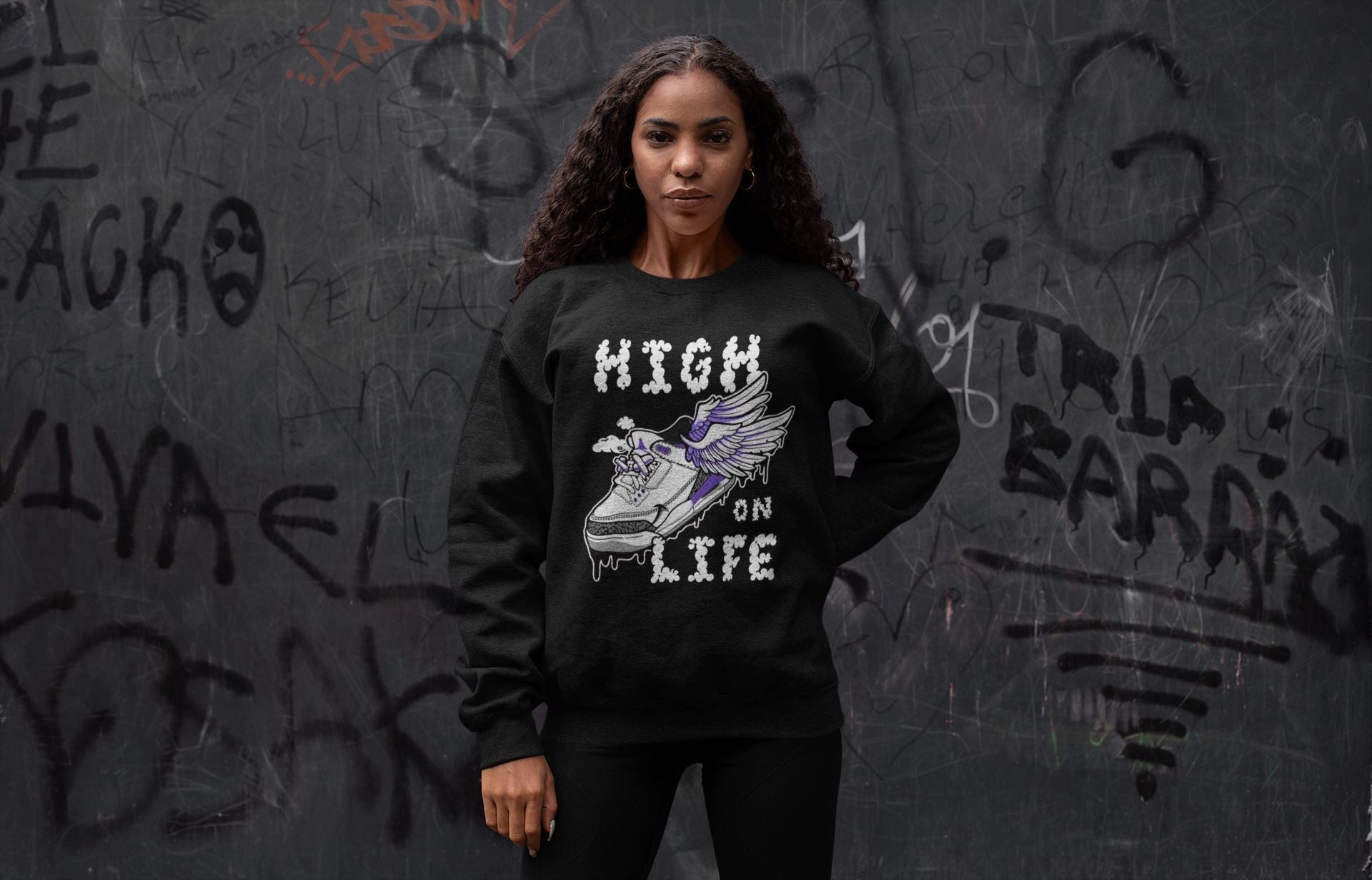 High On Life Unisex Tops - Air Jordan 3 Dark Iris