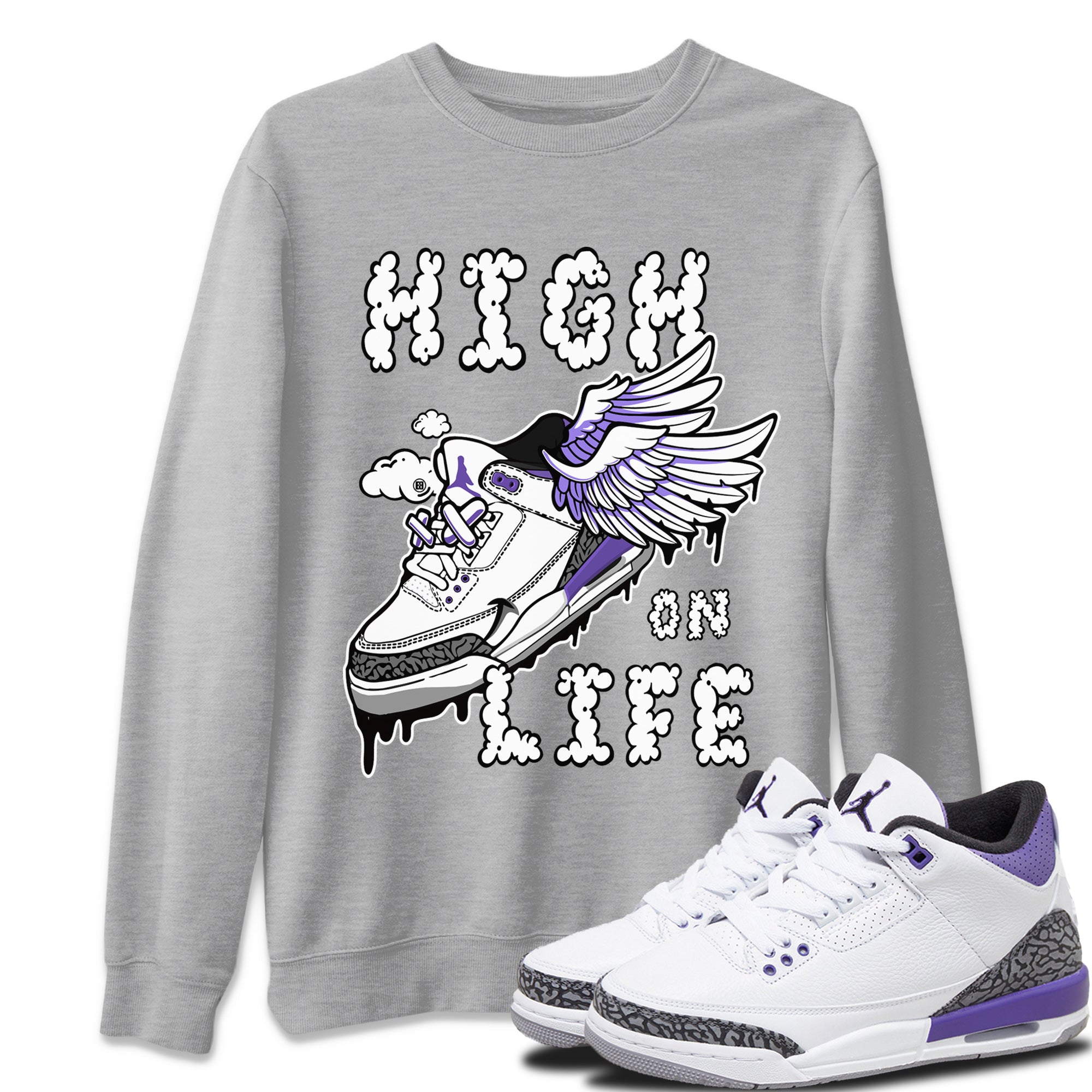 High On Life Unisex Tops - Air Jordan 3 Dark Iris