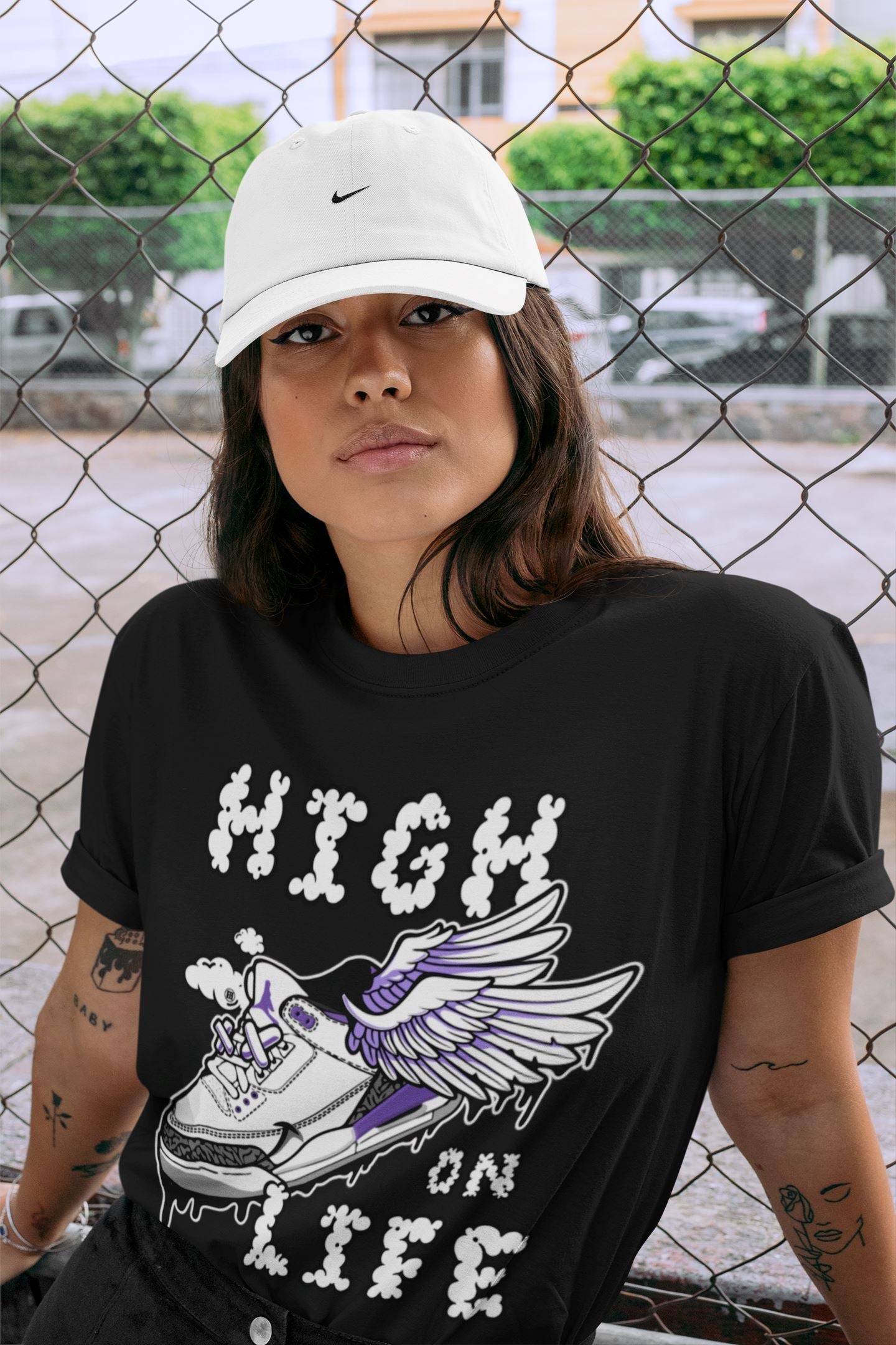 High On Life Unisex Tops - Air Jordan 3 Dark Iris