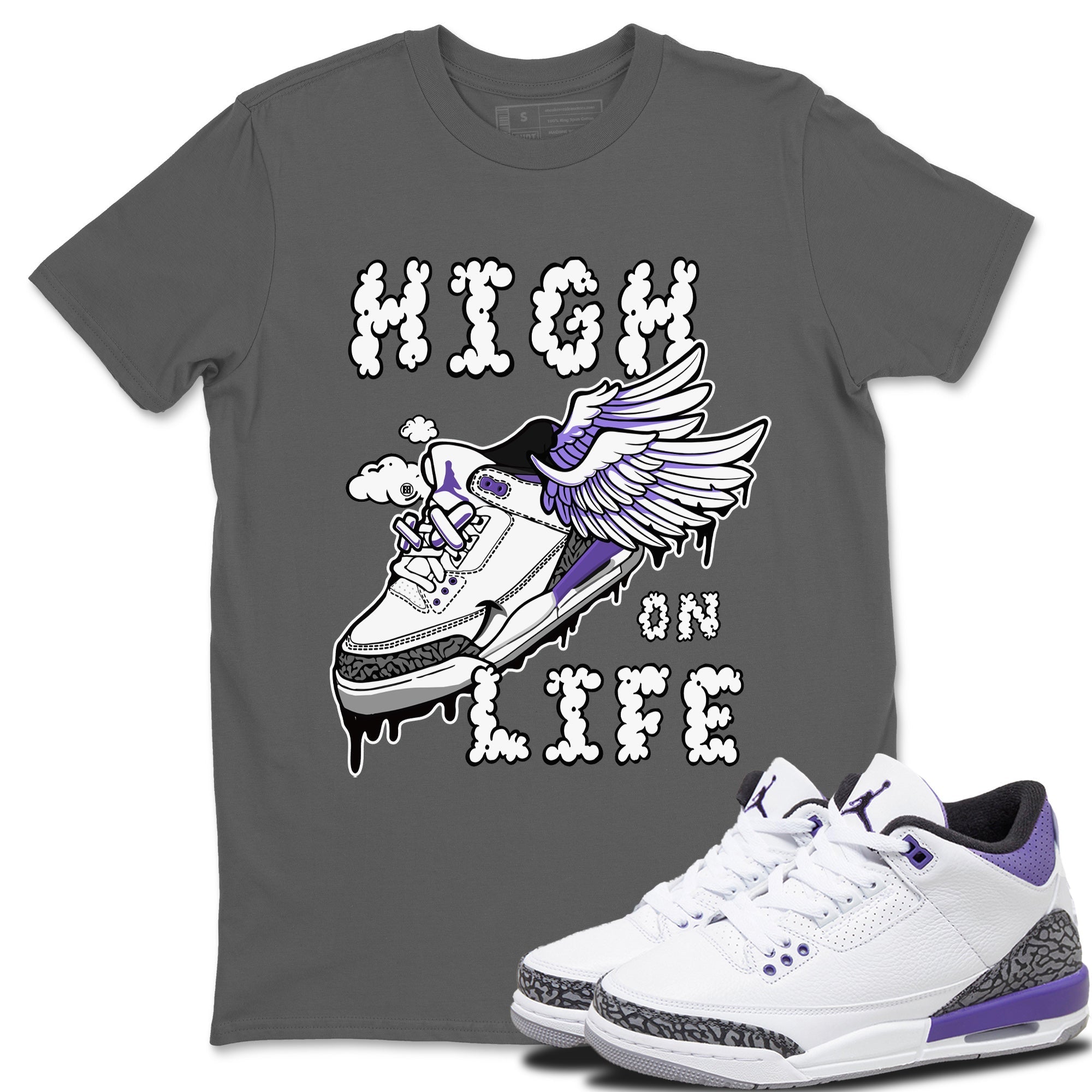 High On Life Unisex Tops - Air Jordan 3 Dark Iris