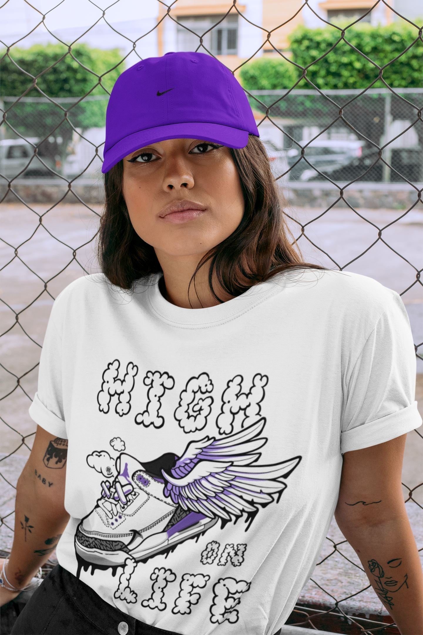 High On Life Unisex Tops - Air Jordan 3 Dark Iris