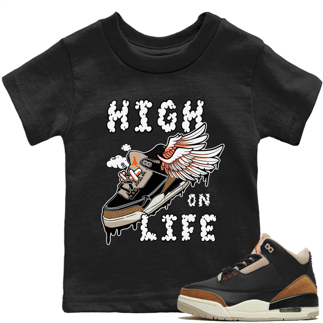 High On Life Kids Tops - Air Jordan 3 Desert Elephant