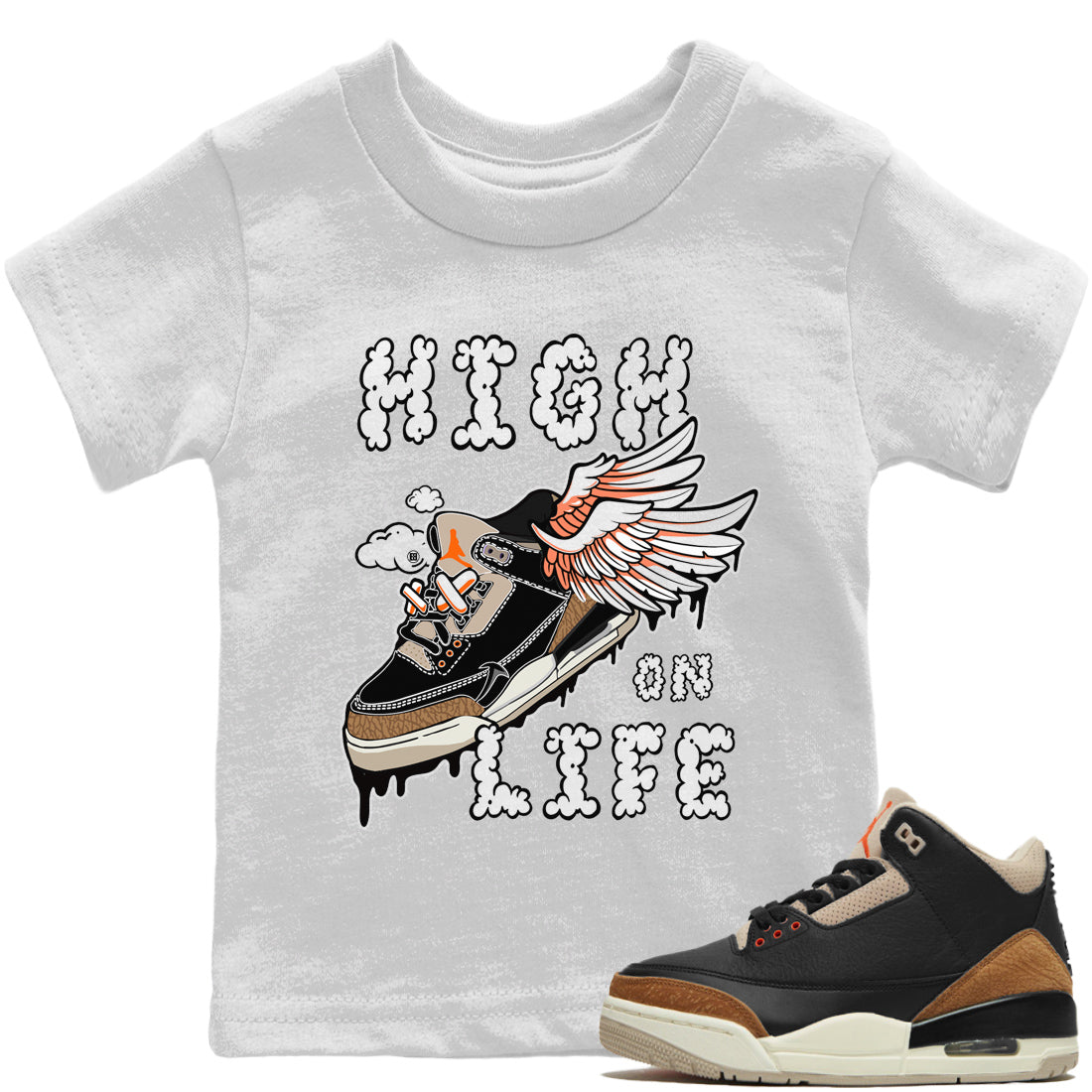 High On Life Kids Tops - Air Jordan 3 Desert Elephant
