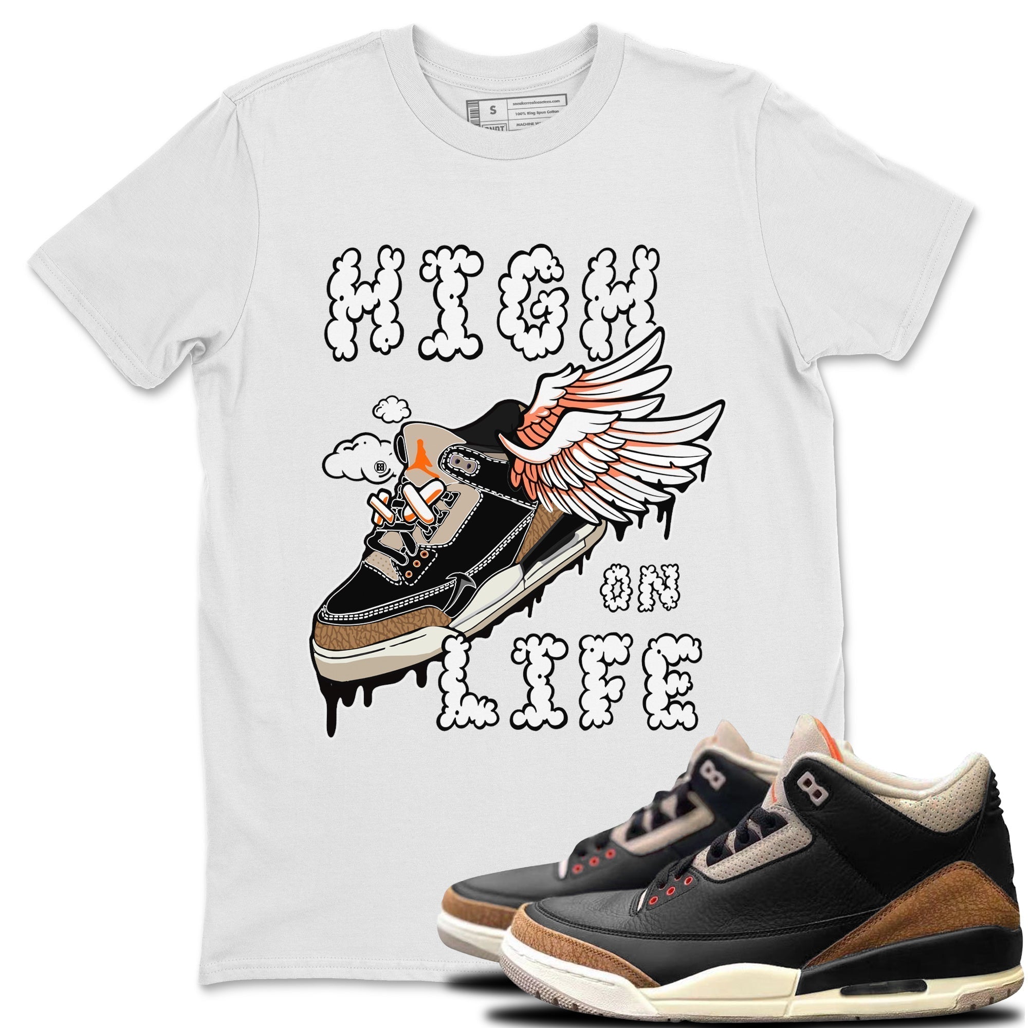 High On Life Unisex Tops - Air Jordan 3 Desert Elephant