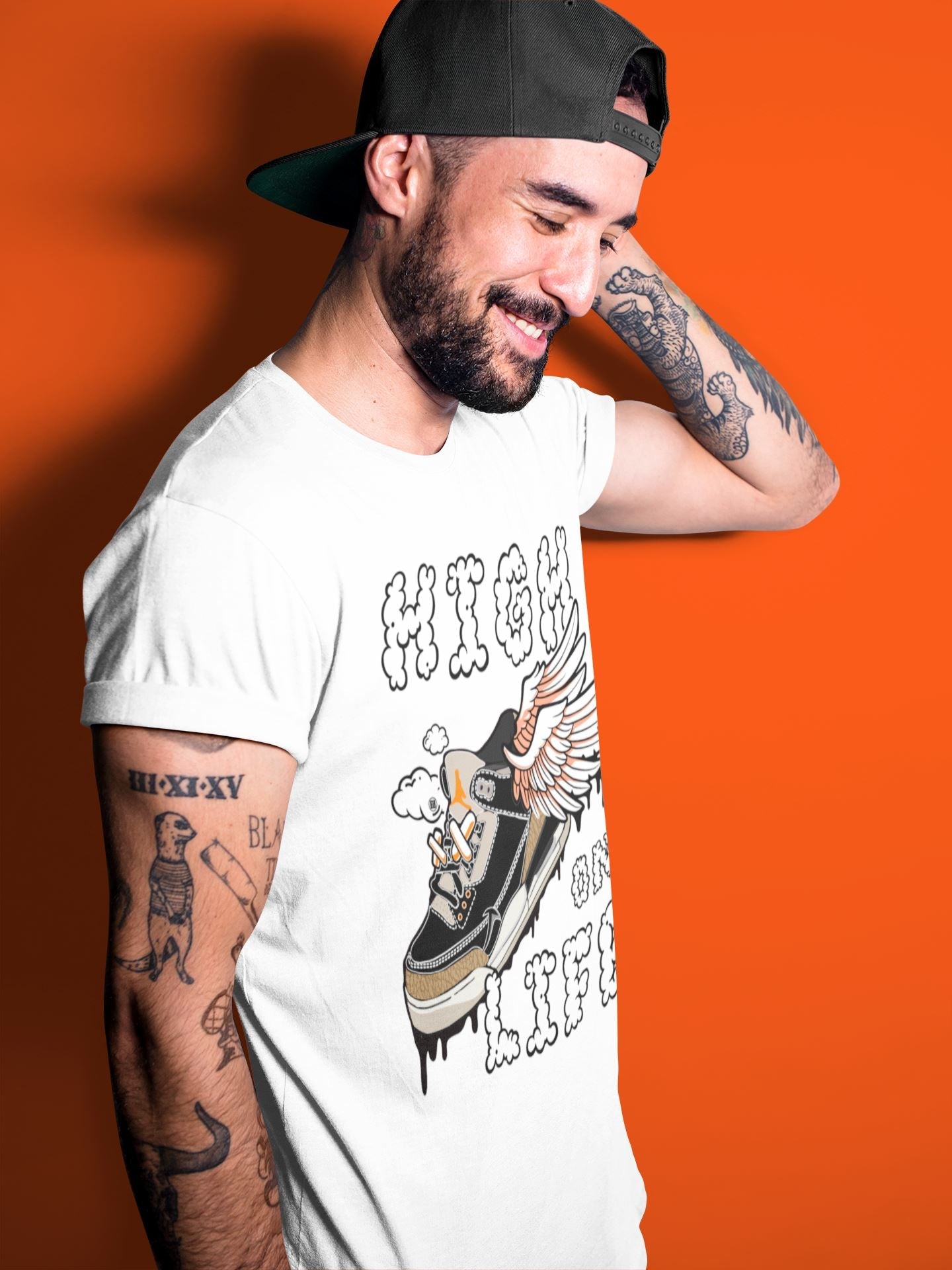 High On Life Unisex Tops - Air Jordan 3 Desert Elephant