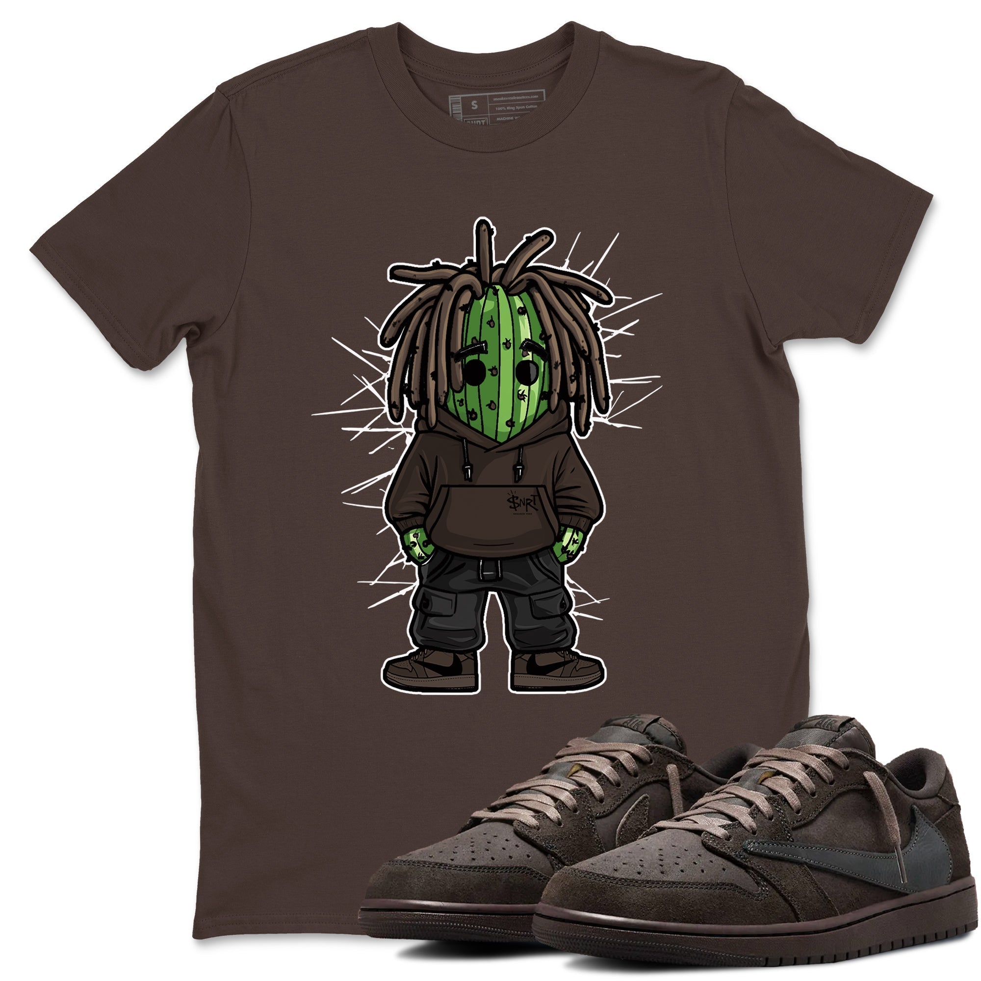 Hip Hop Cactus snkmatch Tees - Air Jordan 1 Travis Scott Velvet Brown