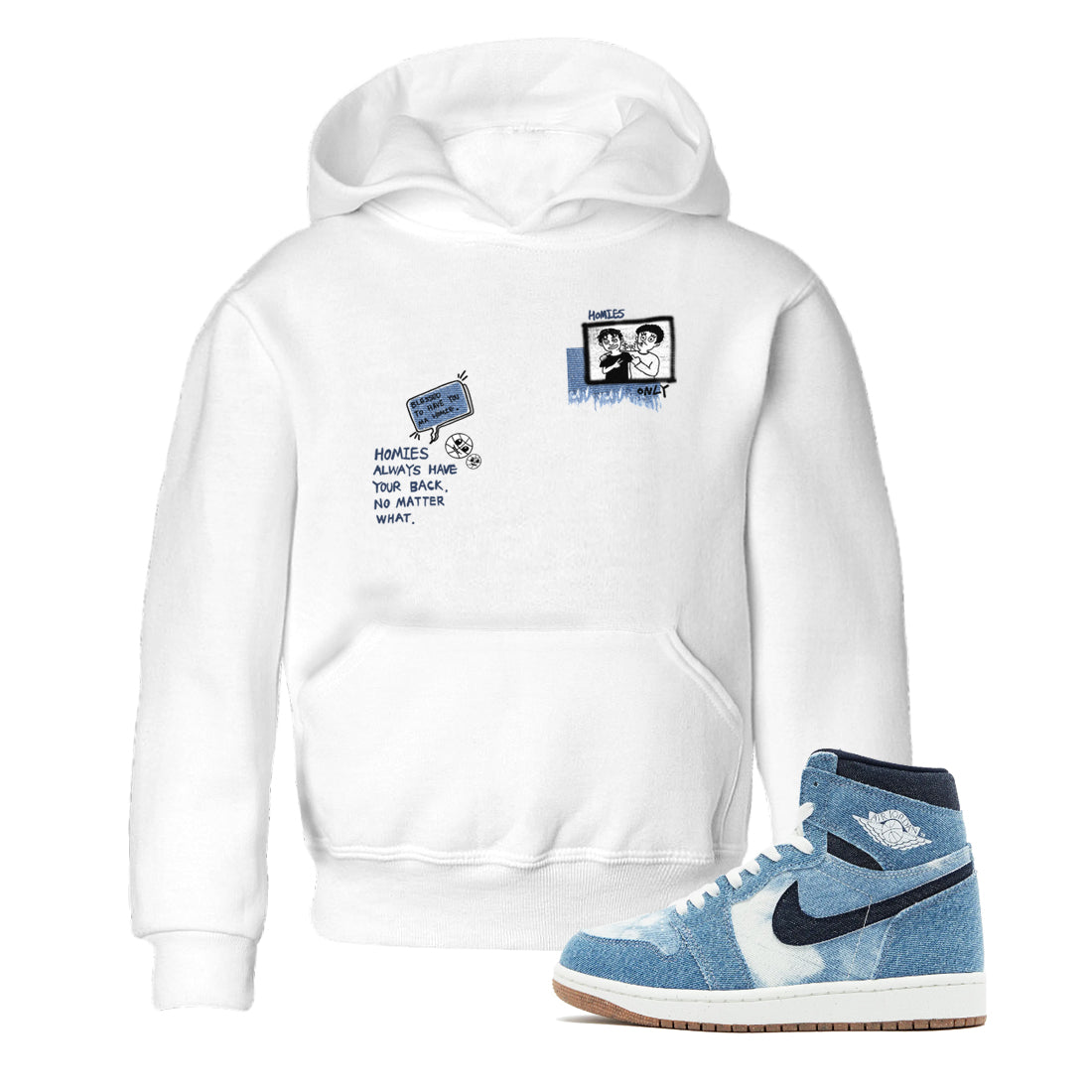 Homies Only snkmatch Tees Kids - Air Jordan 1 Denim 2024