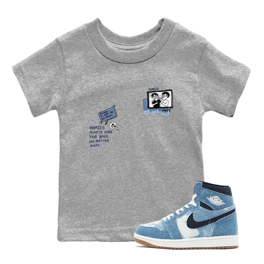 Homies Only snkmatch Tees Kids - Air Jordan 1 Denim 2024