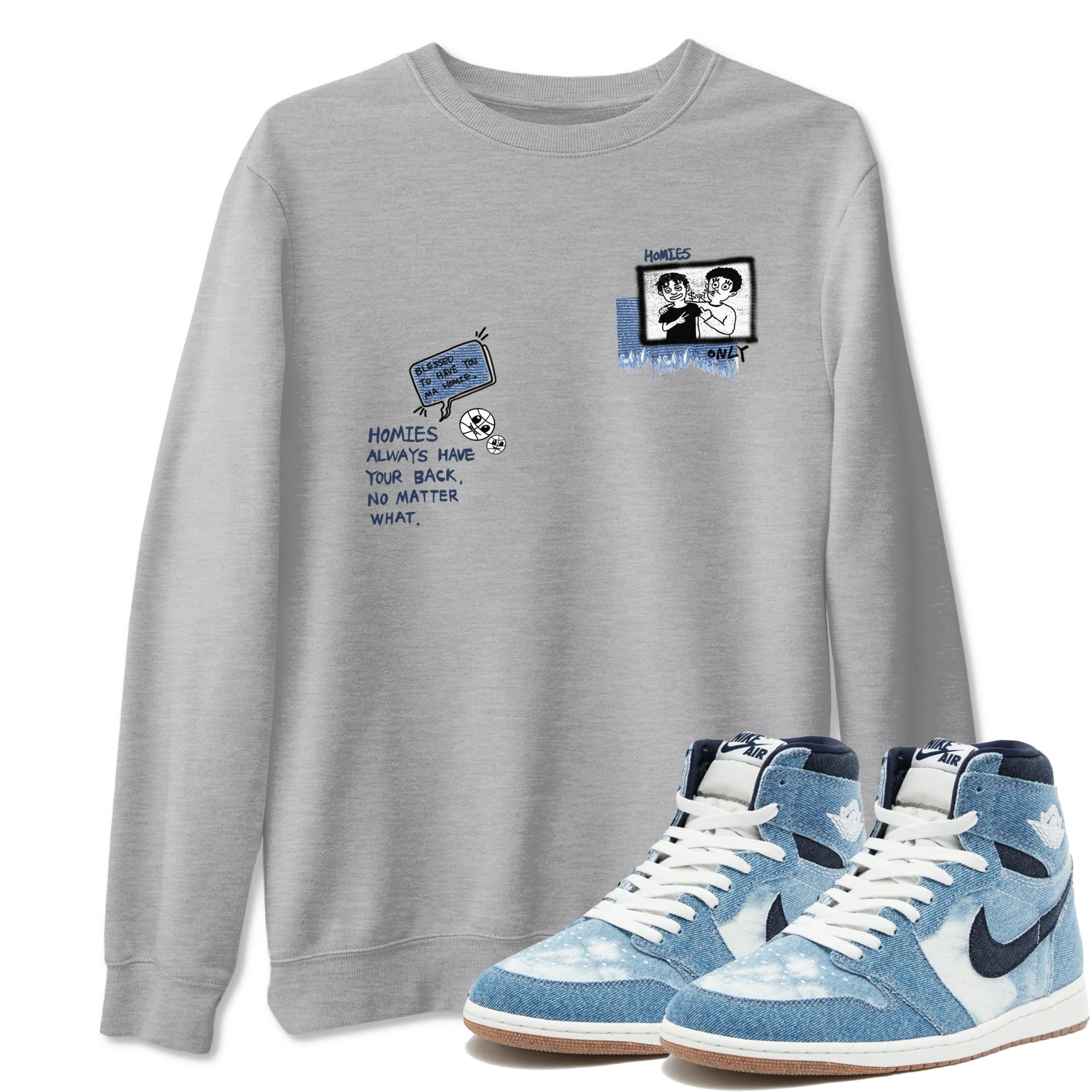 Homies Only snkmatch Tees - Air Jordan 1 Denim 2024