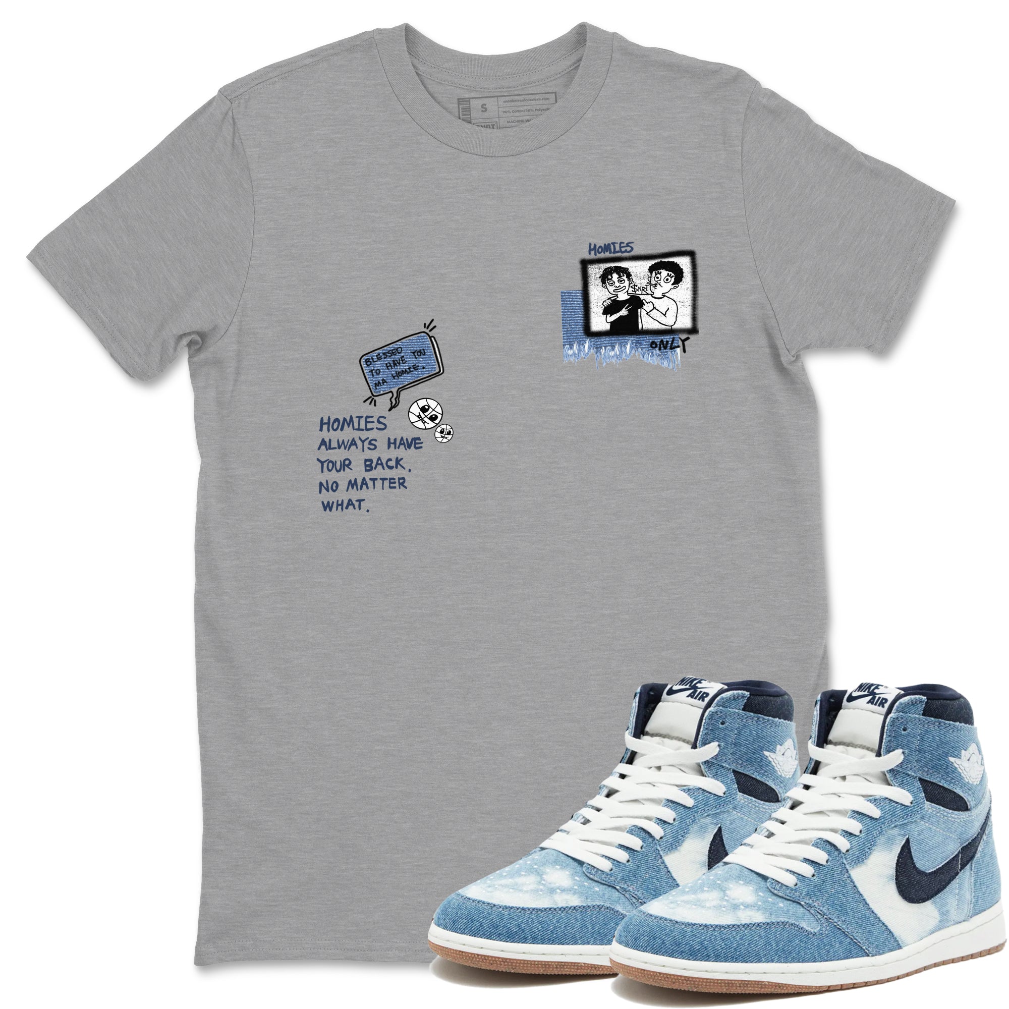 Homies Only snkmatch Tees - Air Jordan 1 Denim 2024