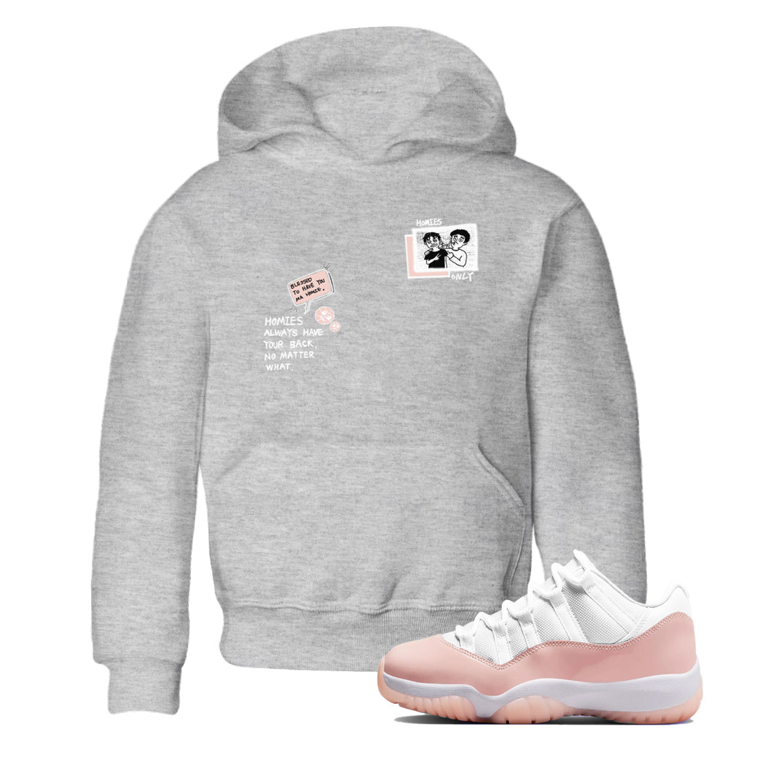 Homies Only snkmatch Tees Kids - Air Jordan 11 Legend Pink