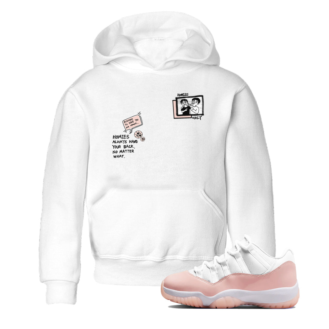 Homies Only snkmatch Tees Kids - Air Jordan 11 Legend Pink