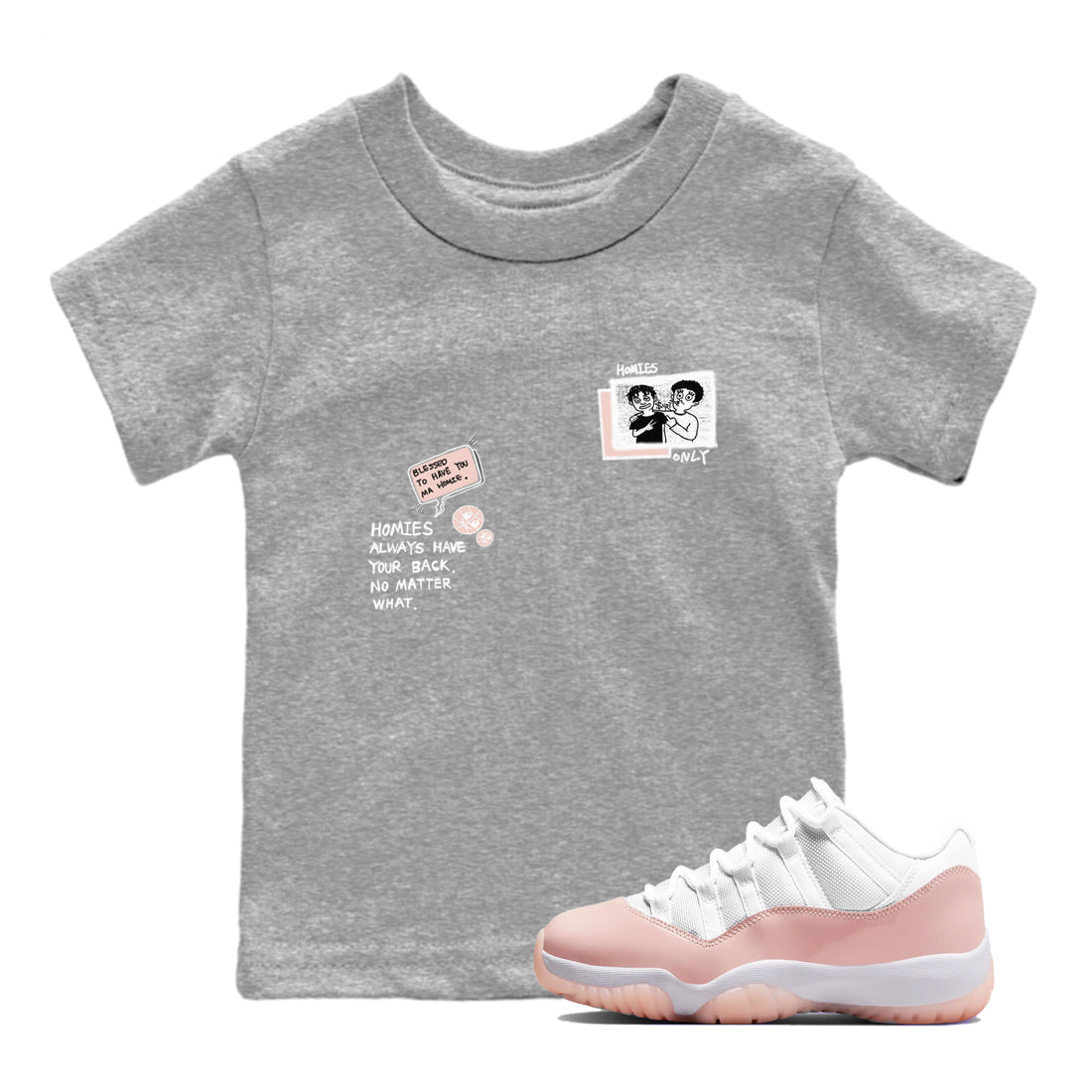 Homies Only snkmatch Tees Kids - Air Jordan 11 Legend Pink