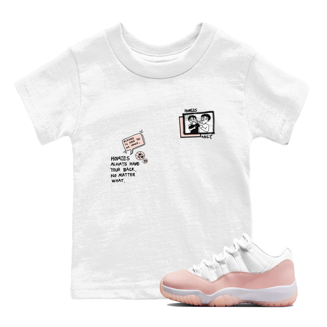 Homies Only snkmatch Tees Kids - Air Jordan 11 Legend Pink