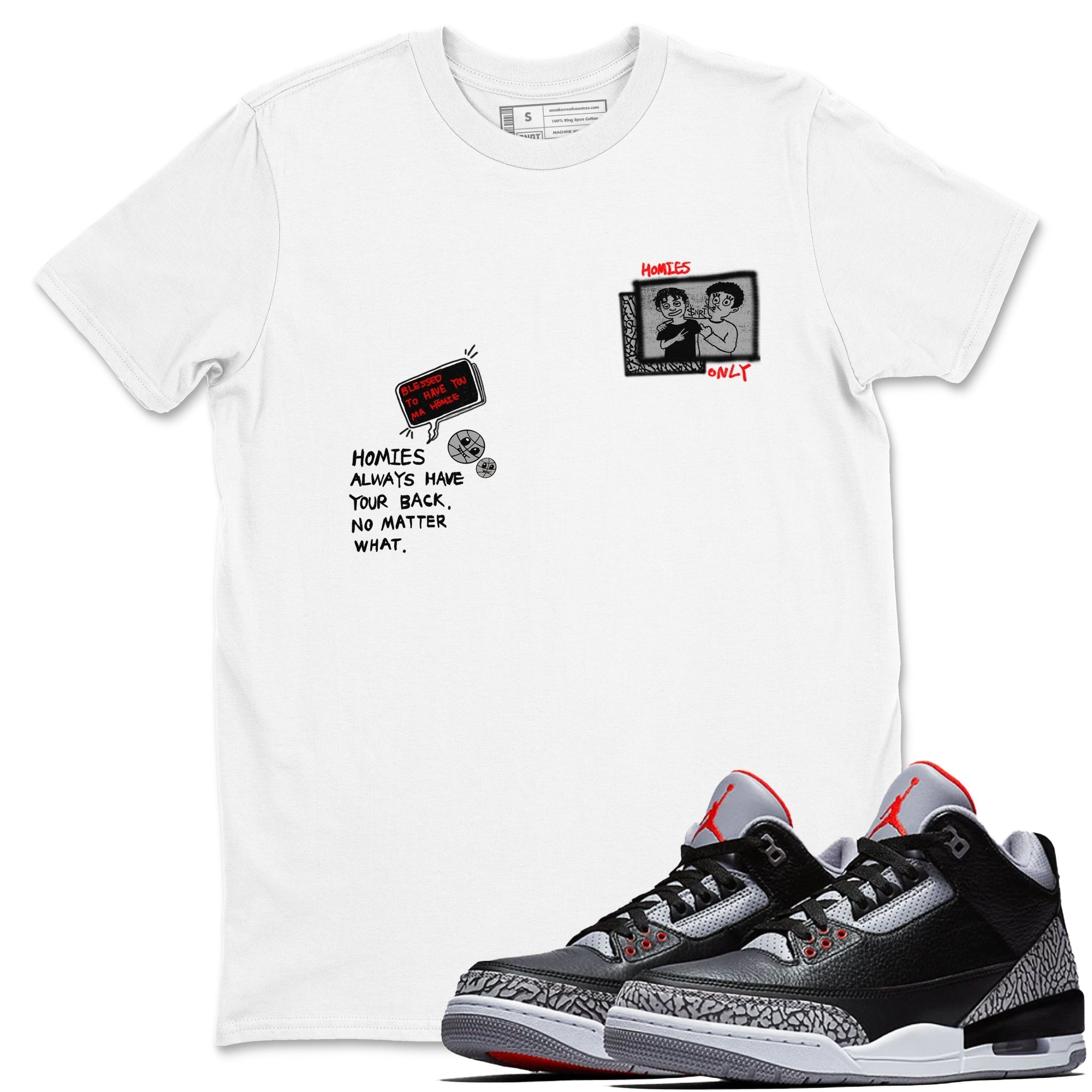 Homies Only snkmatch Tees - Air Jordan 3 Black Cement