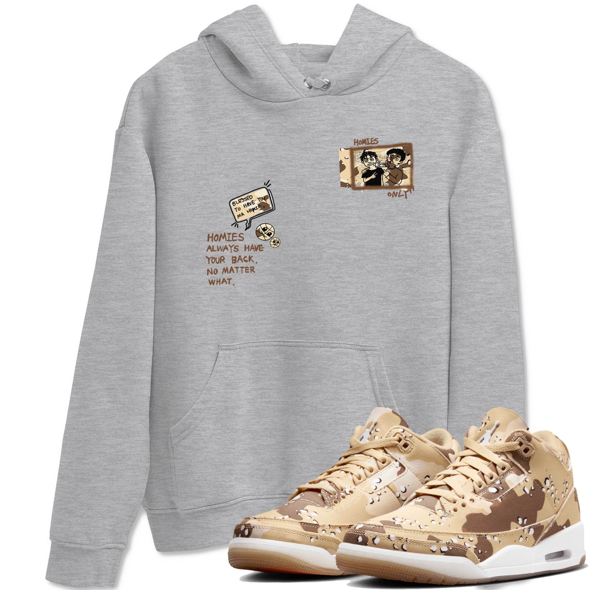 Homies Only snkmatch Tees - Air Jordan 3 Desert Camo