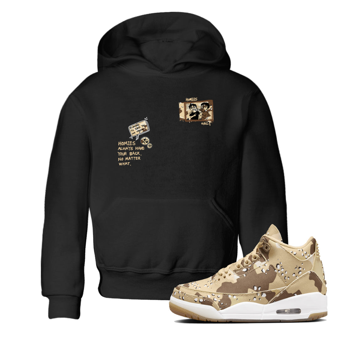 Homies Only snkmatch Tees Kids - Air Jordan 3 Desert Camo