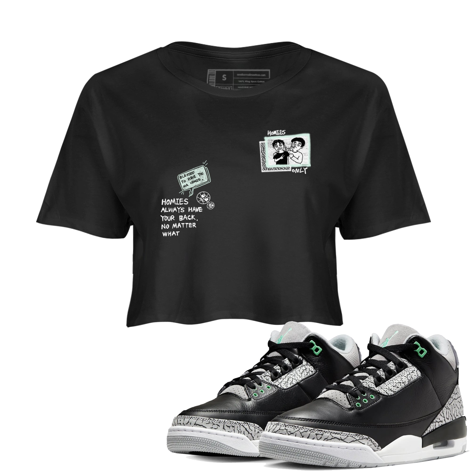 Homies Only snkmatch Women's Top - Air Jordan 3 Green Glow