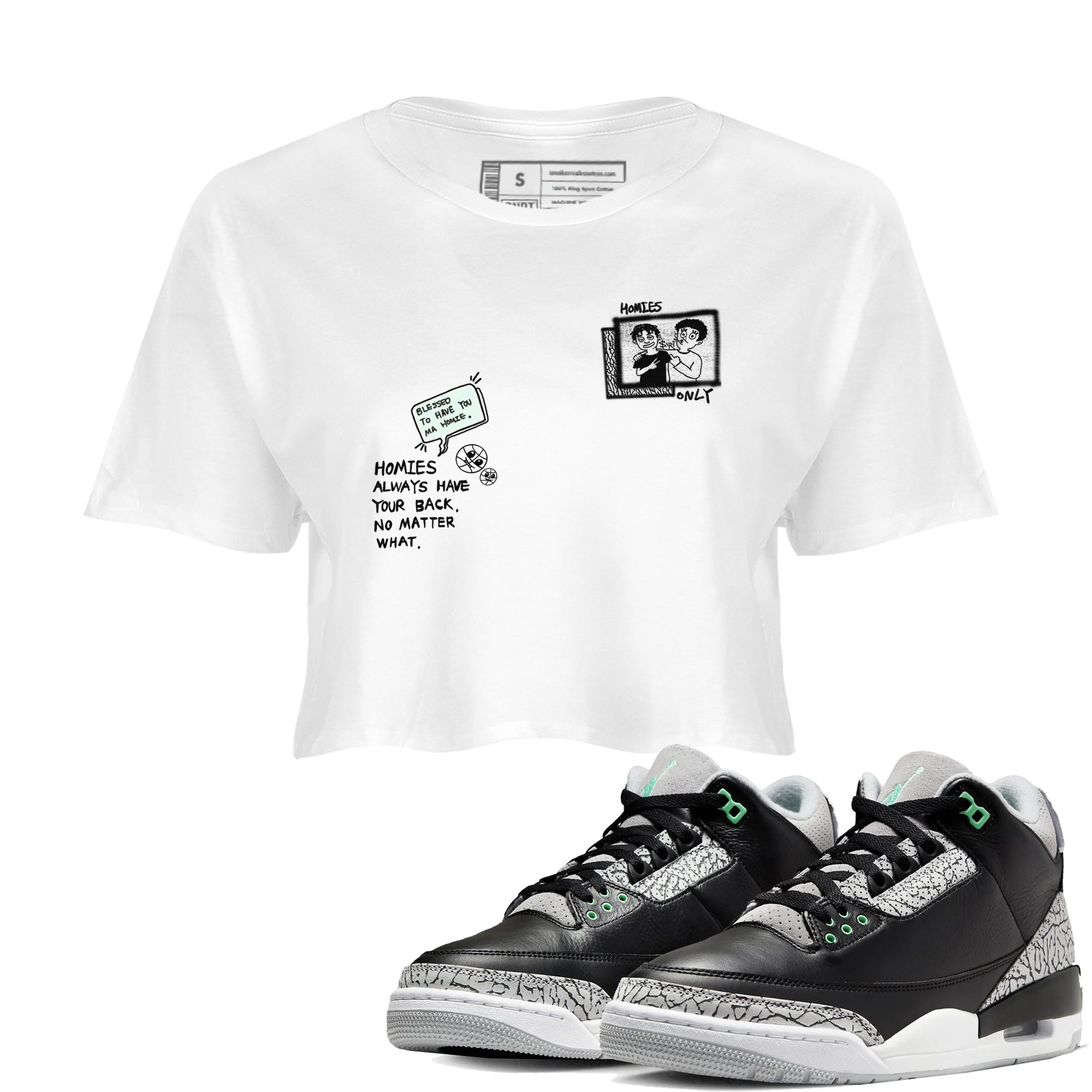 Homies Only snkmatch Women's Top - Air Jordan 3 Green Glow