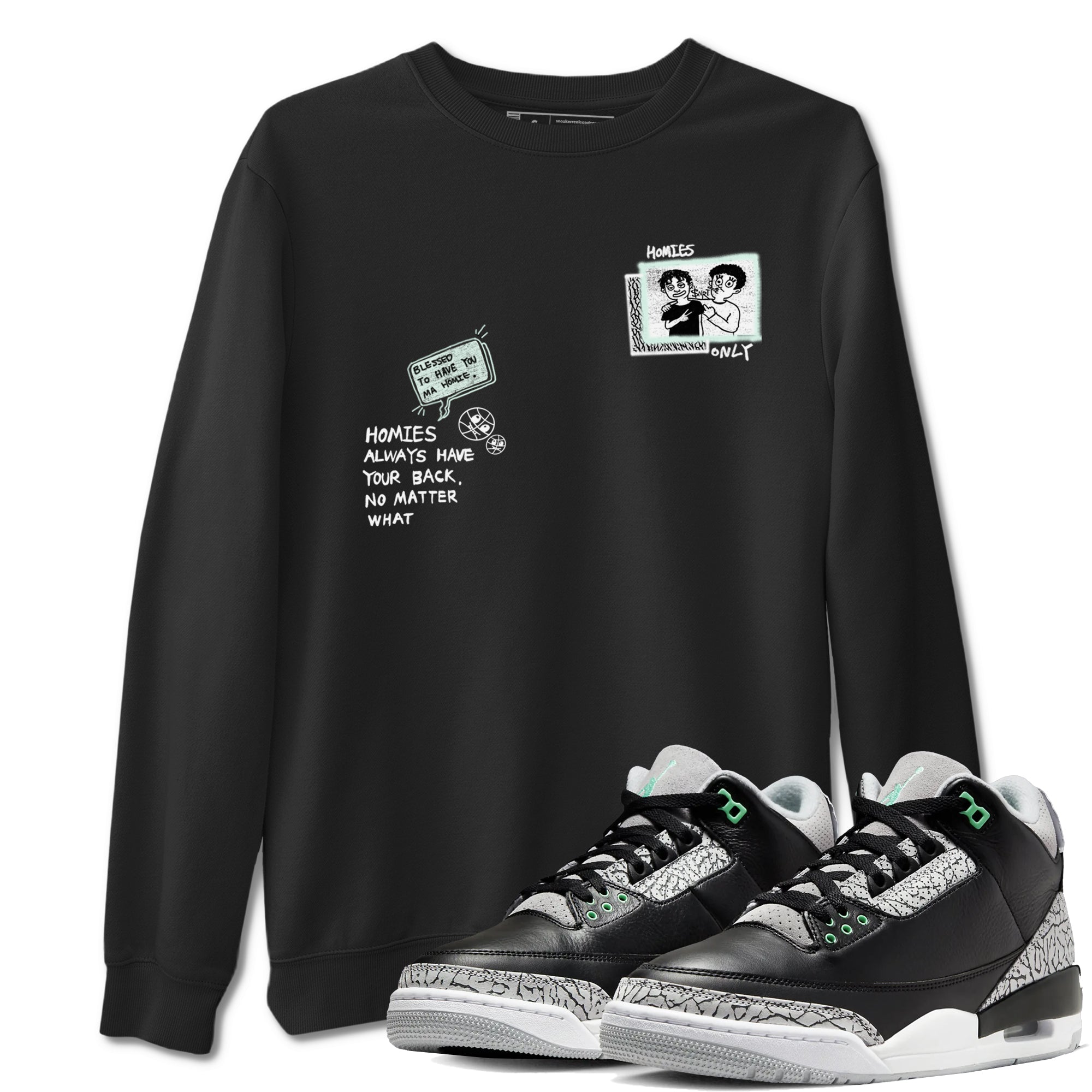Homies Only snkmatch Tees - Air Jordan 3 Green Glow