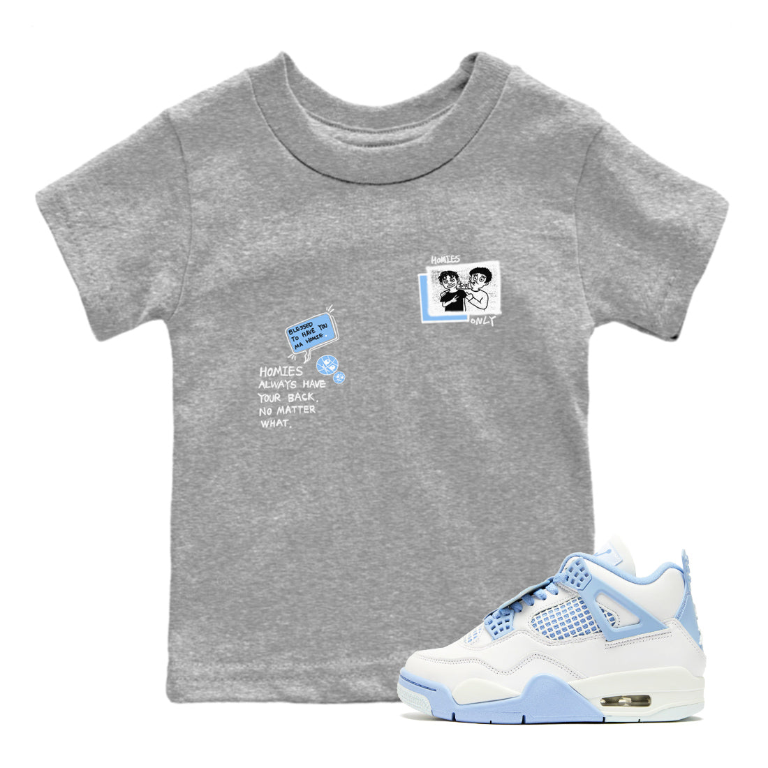 Homies Only snkmatch Tees Kids - Air Jordan 4 Aluminum