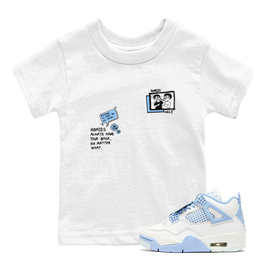 Homies Only snkmatch Tees Kids - Air Jordan 4 Aluminum