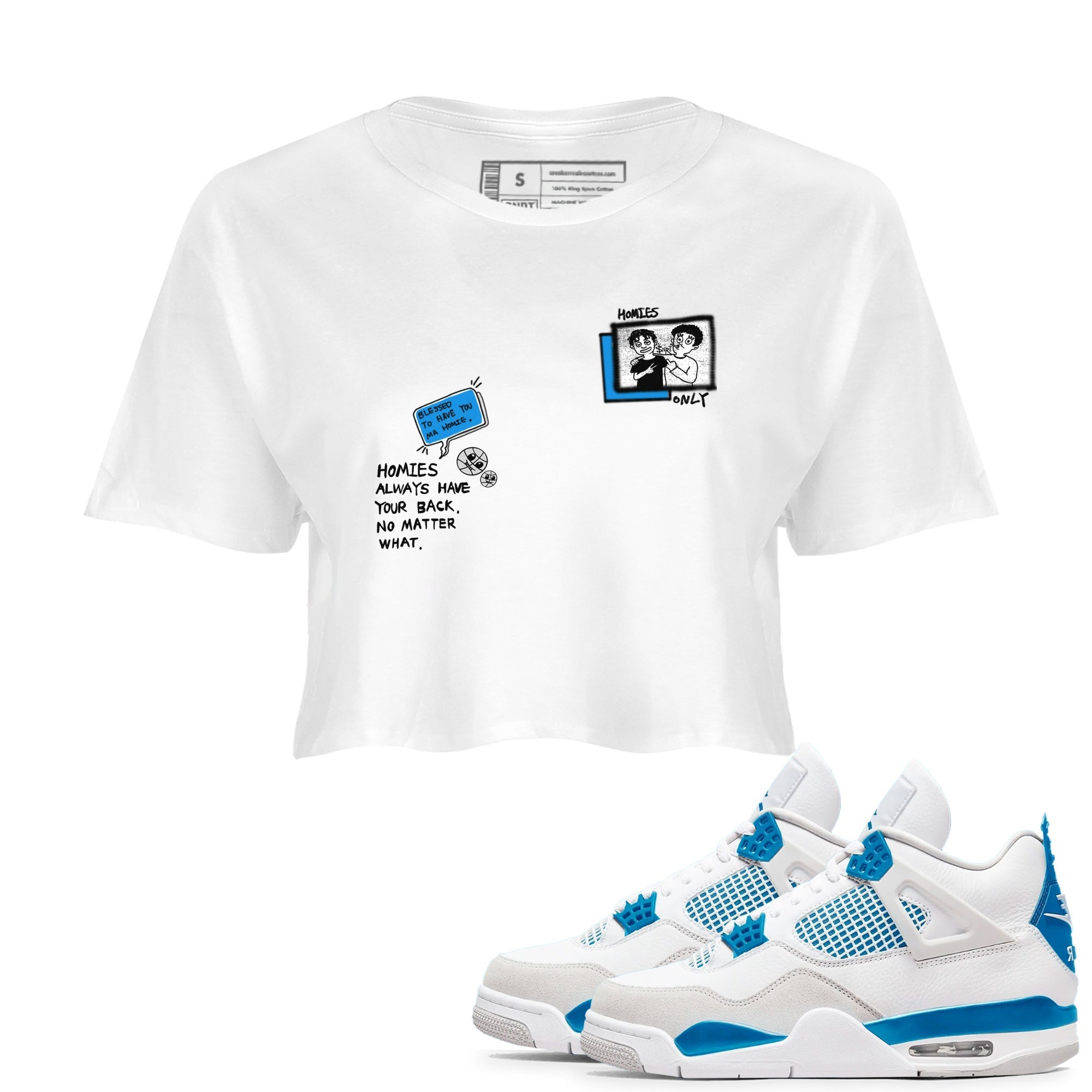 Homies Only snkmatch Women's Top - Air Jordan 4 Military Blue