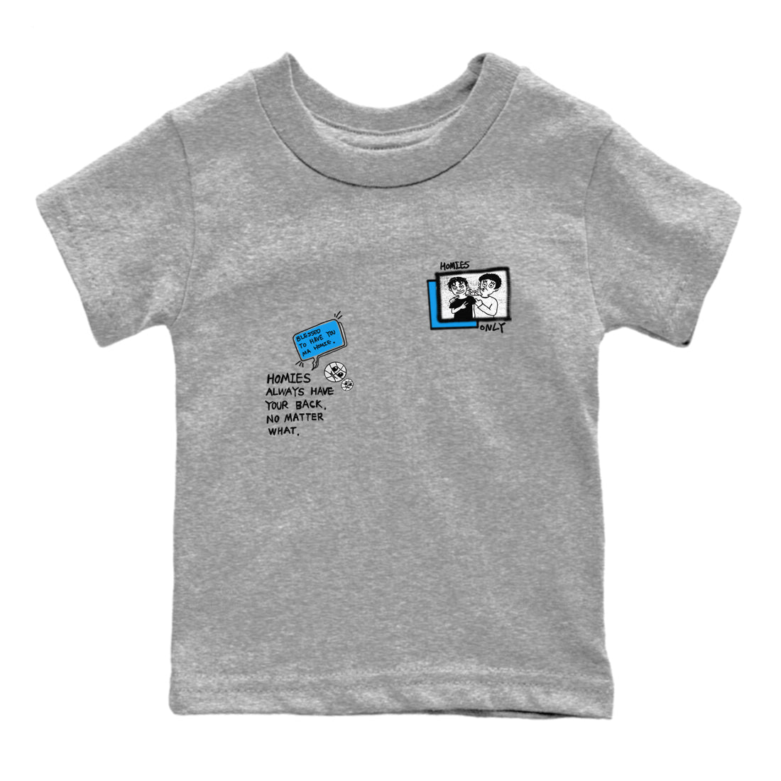 Homies Only snkmatch Tees Kids - Air Jordan 4 Military Blue