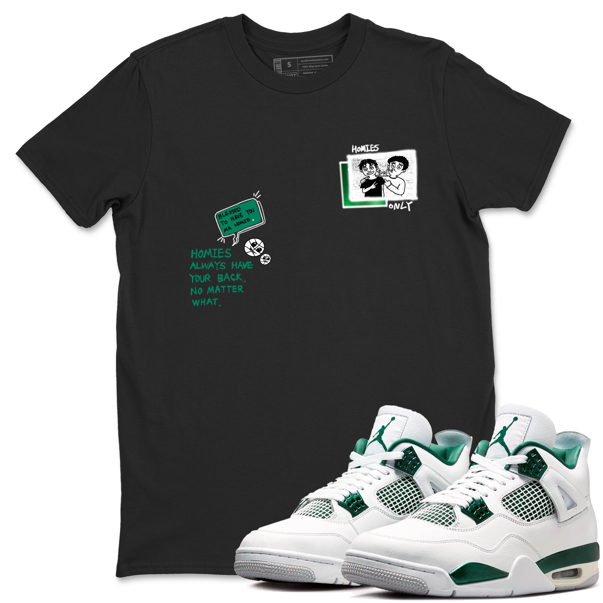 Homies Only snkmatch Tees - Air Jordan 4 Oxidized Green