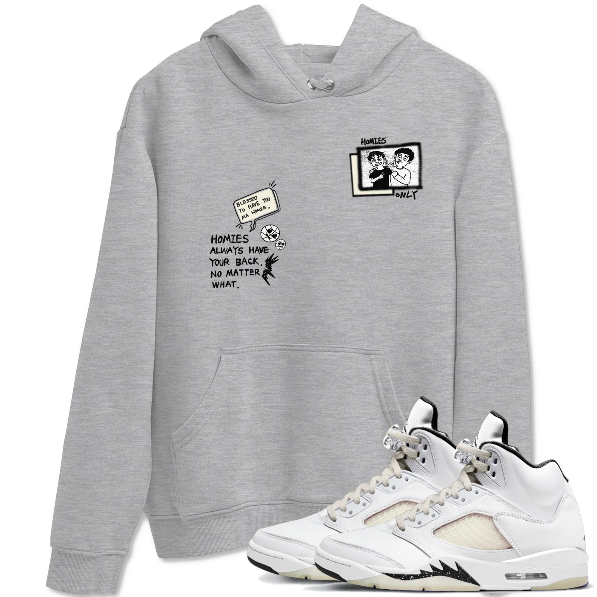 Homies Only snkmatch Tees - Air Jordan 5 Sail