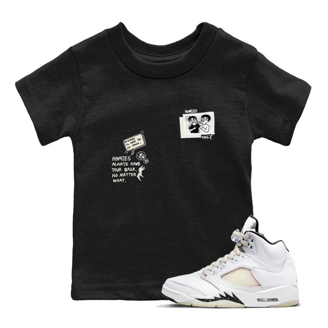 Homies Only snkmatch Tees Kids - Air Jordan 5 Sail