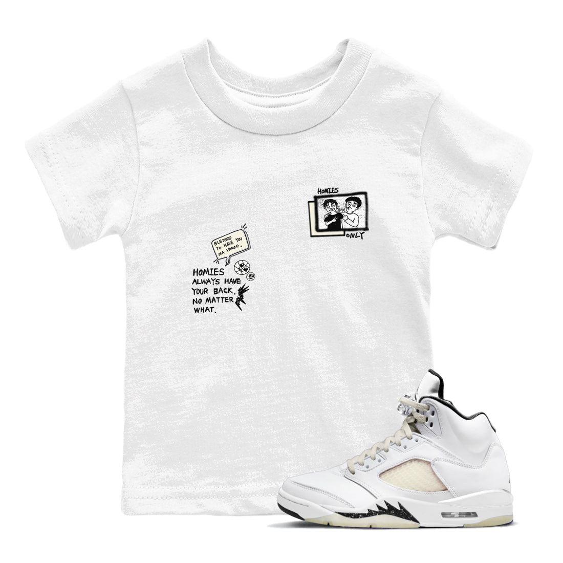 Homies Only snkmatch Tees Kids - Air Jordan 5 Sail