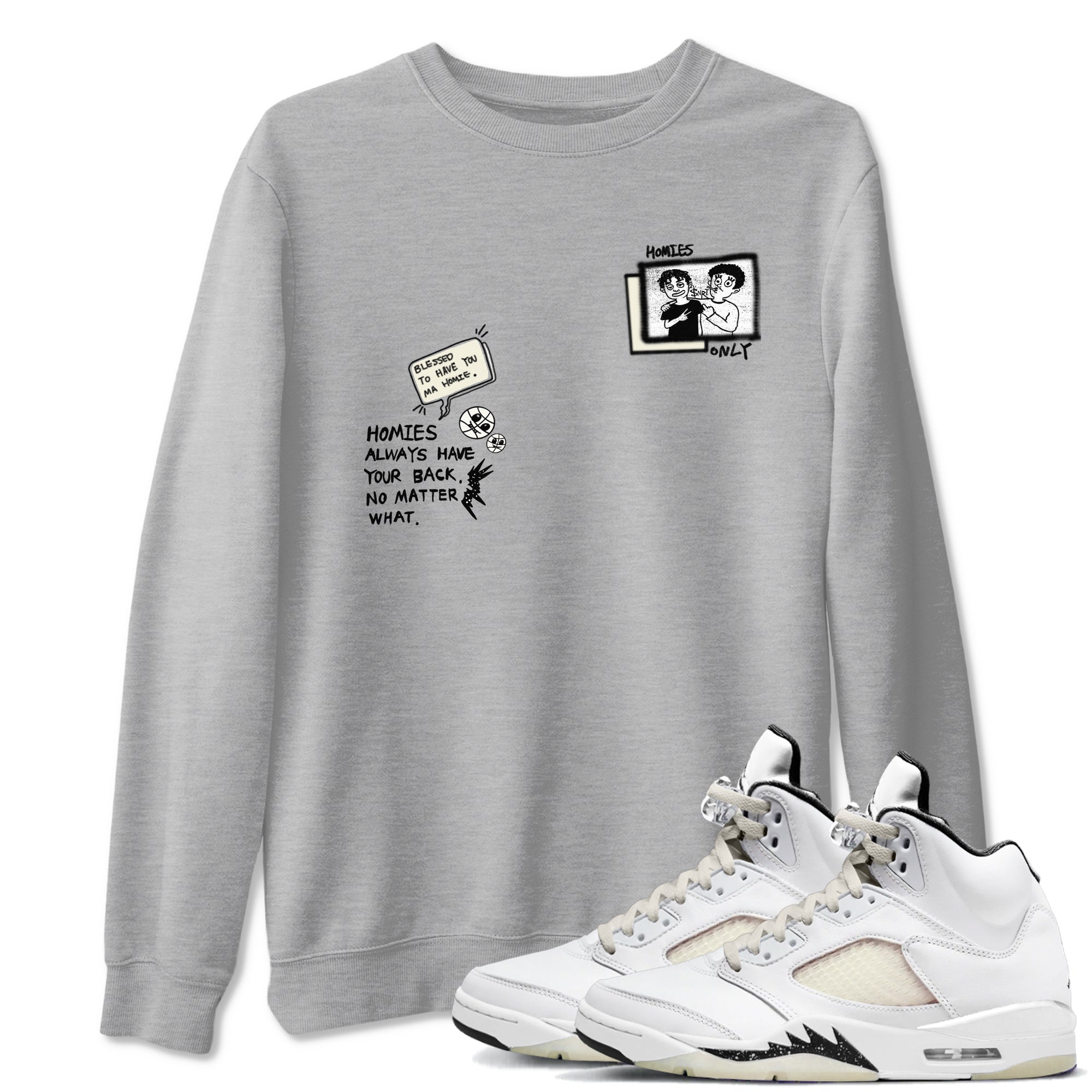 Homies Only snkmatch Tees - Air Jordan 5 Sail
