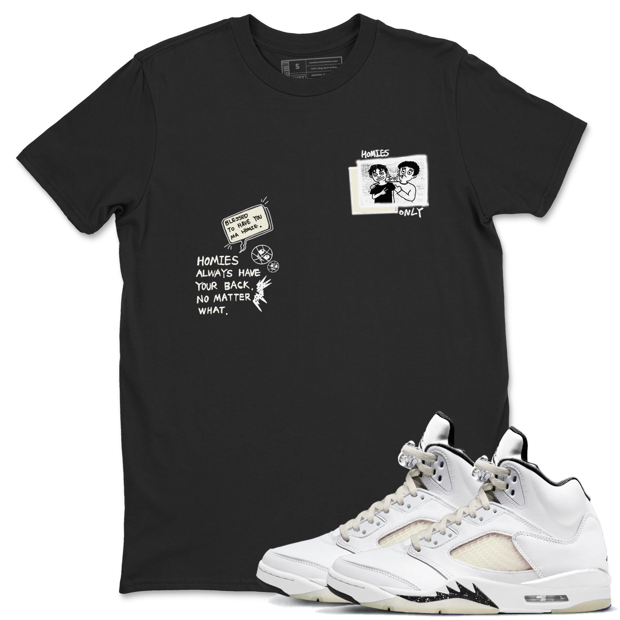 Homies Only snkmatch Tees - Air Jordan 5 Sail