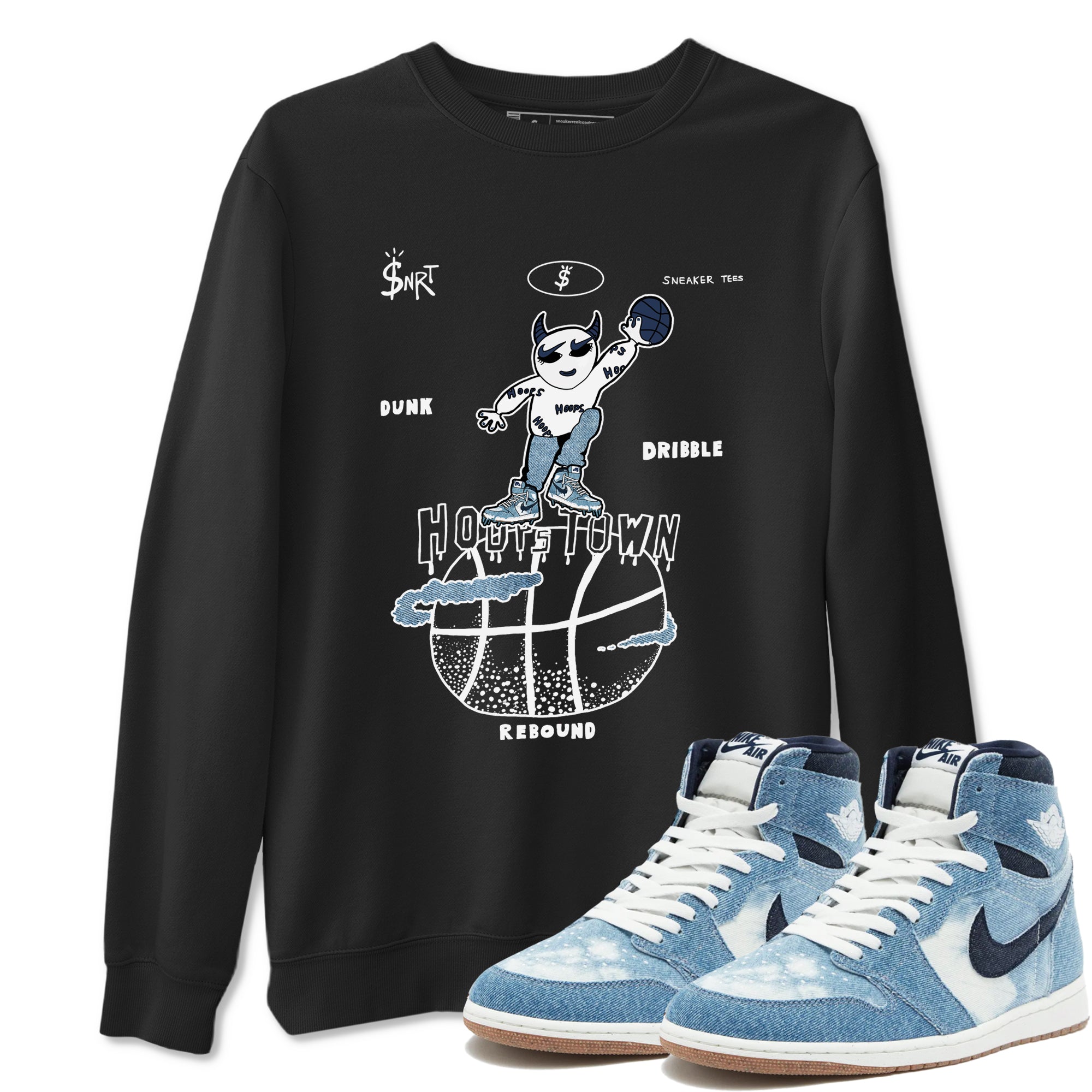 Hoops Town snkmatch Tees - Air Jordan 1 Denim