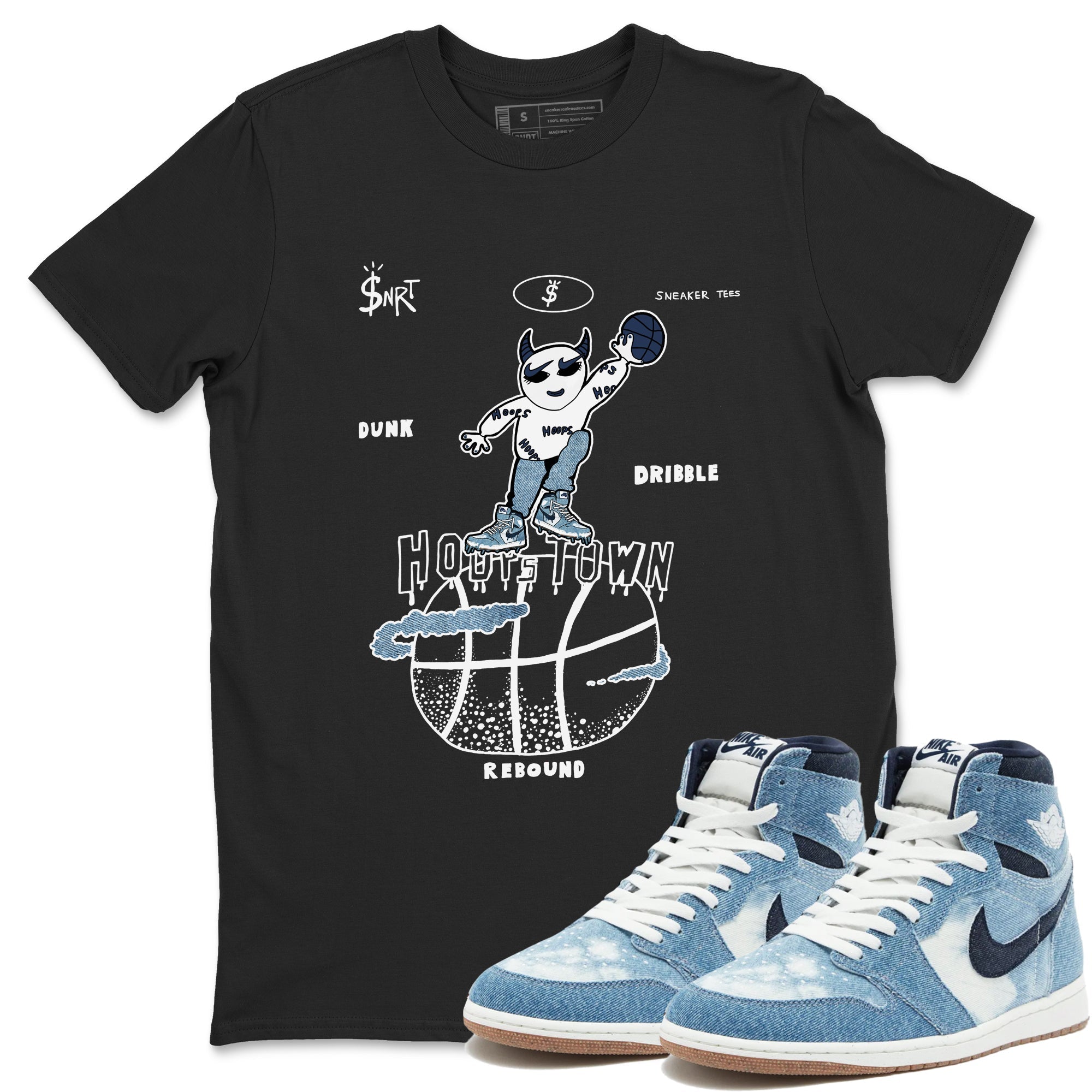 Hoops Town snkmatch Tees - Air Jordan 1 Denim