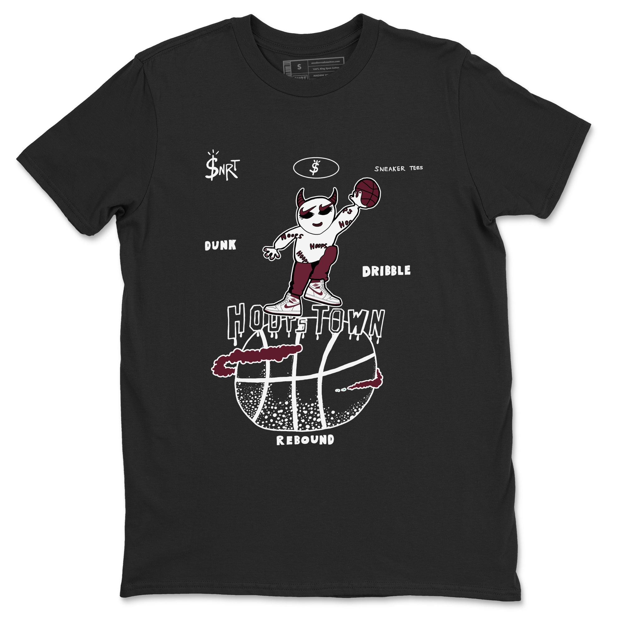 Hoops Town snkmatch Tees - Air Jordan 1 Metallic Burgundy