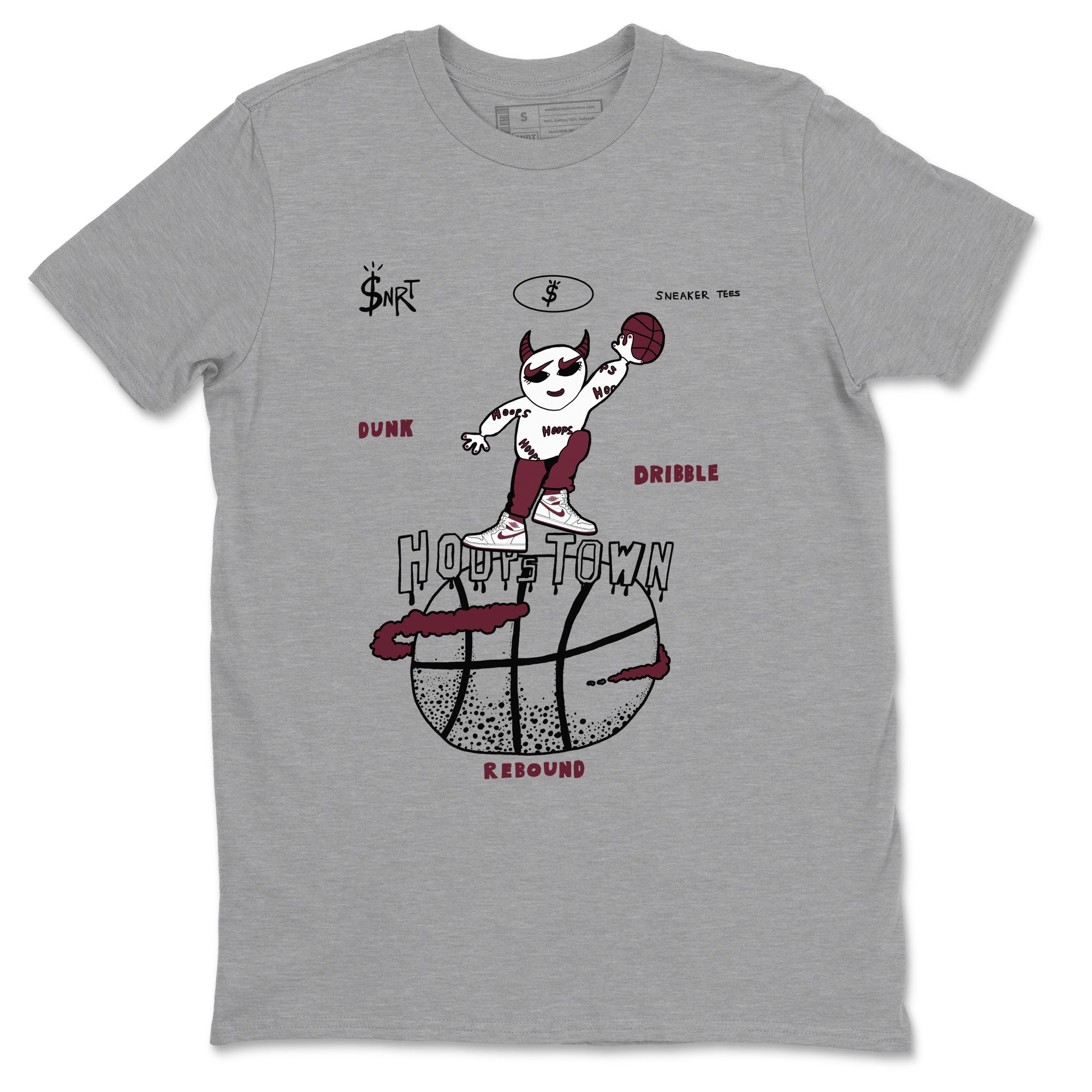 Hoops Town snkmatch Tees - Air Jordan 1 Metallic Burgundy