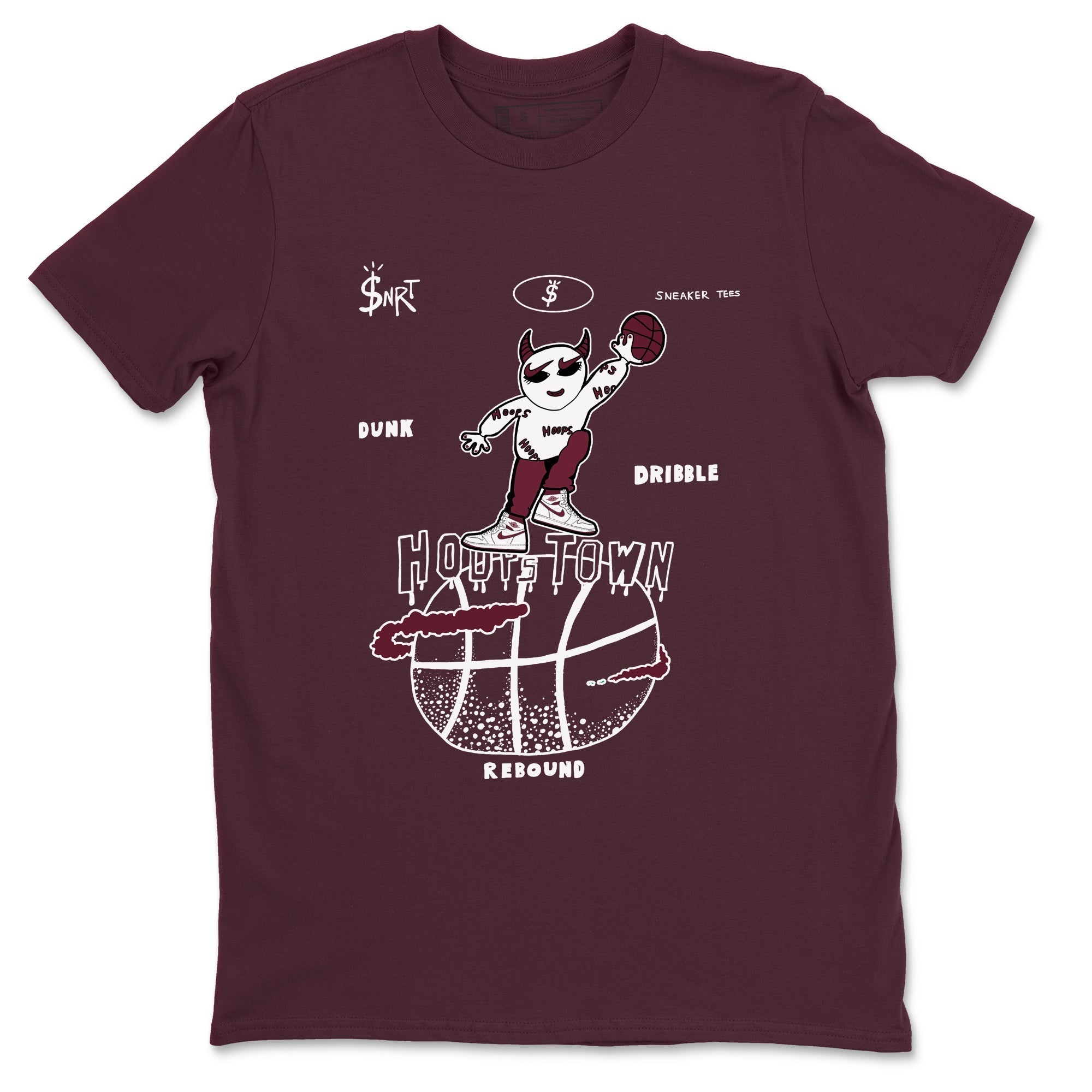 Hoops Town snkmatch Tees - Air Jordan 1 Metallic Burgundy