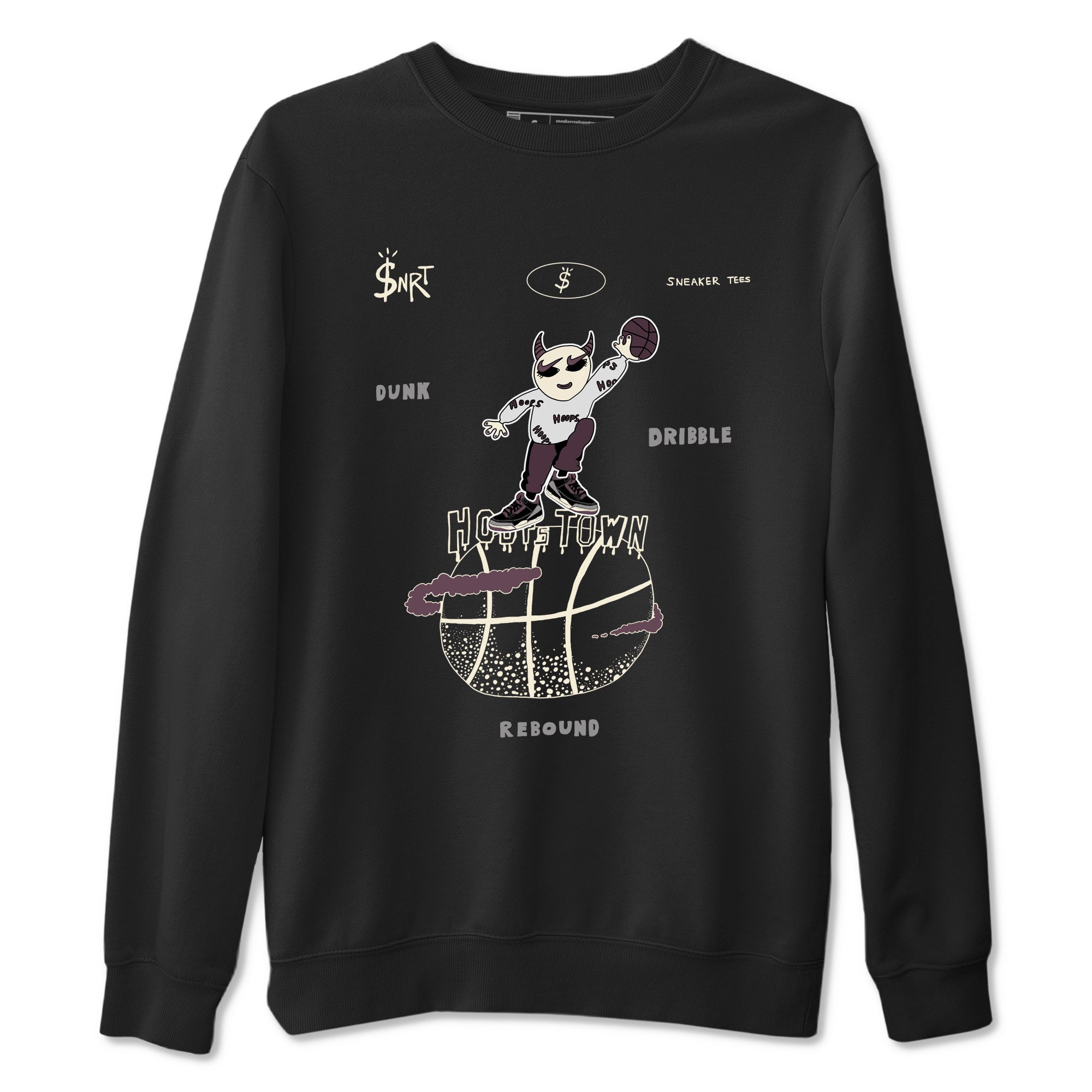 Hoops Town snkmatch Tees - Air Jordan 3 A Ma Maniere x Black