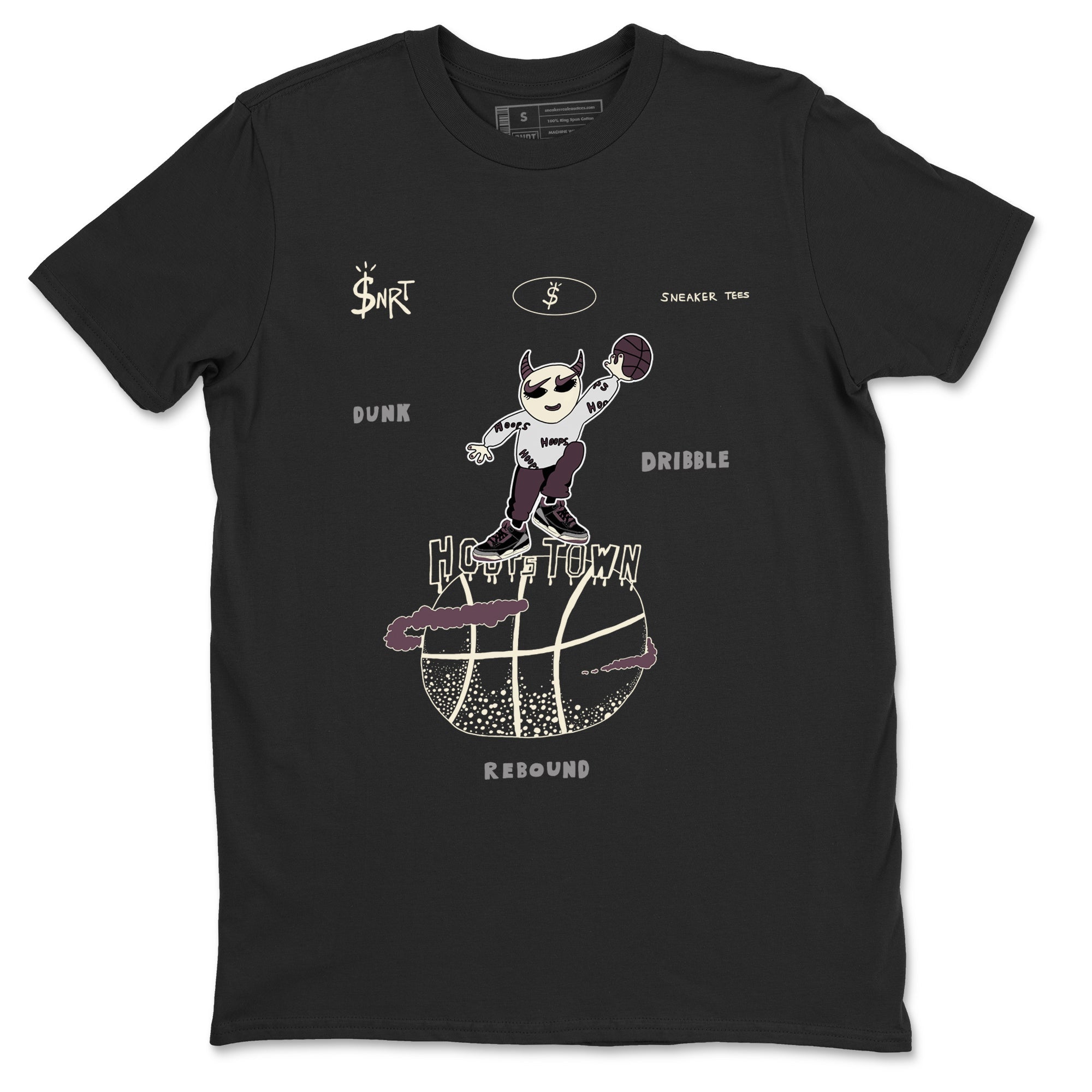 Hoops Town snkmatch Tees - Air Jordan 3 A Ma Maniere x Black