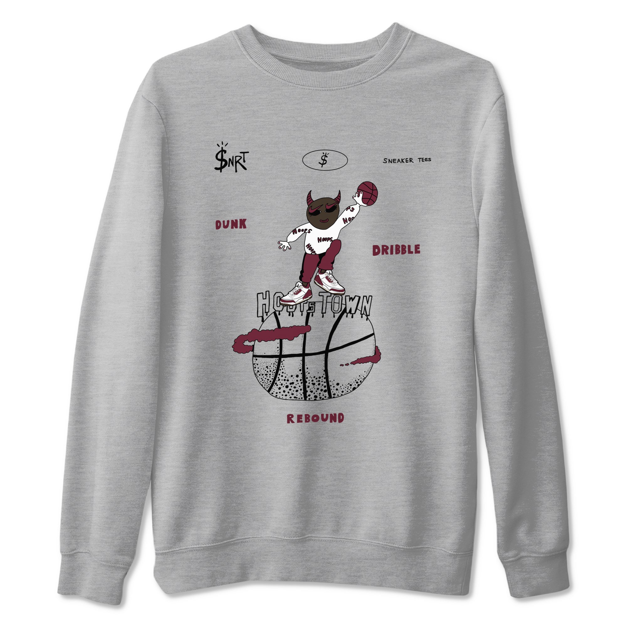 Hoops Town snkmatch Tees - Air Jordan 3 A Ma Maniere x Burgundy Crush