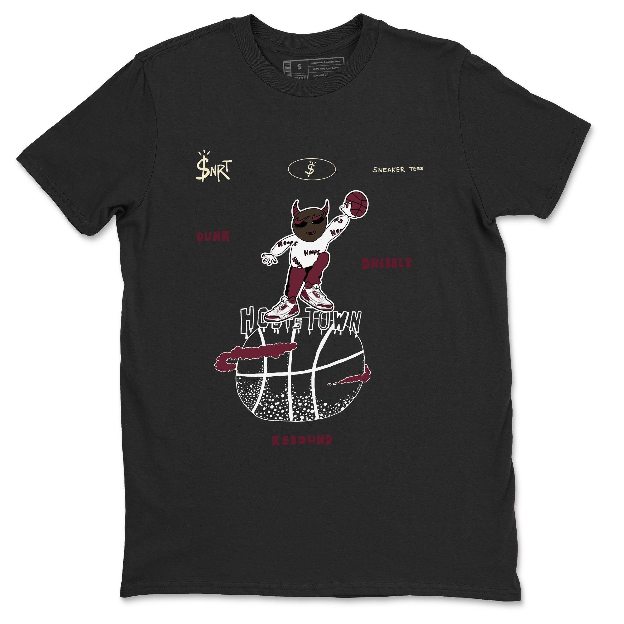 Hoops Town snkmatch Tees - Air Jordan 3 A Ma Maniere x Burgundy Crush