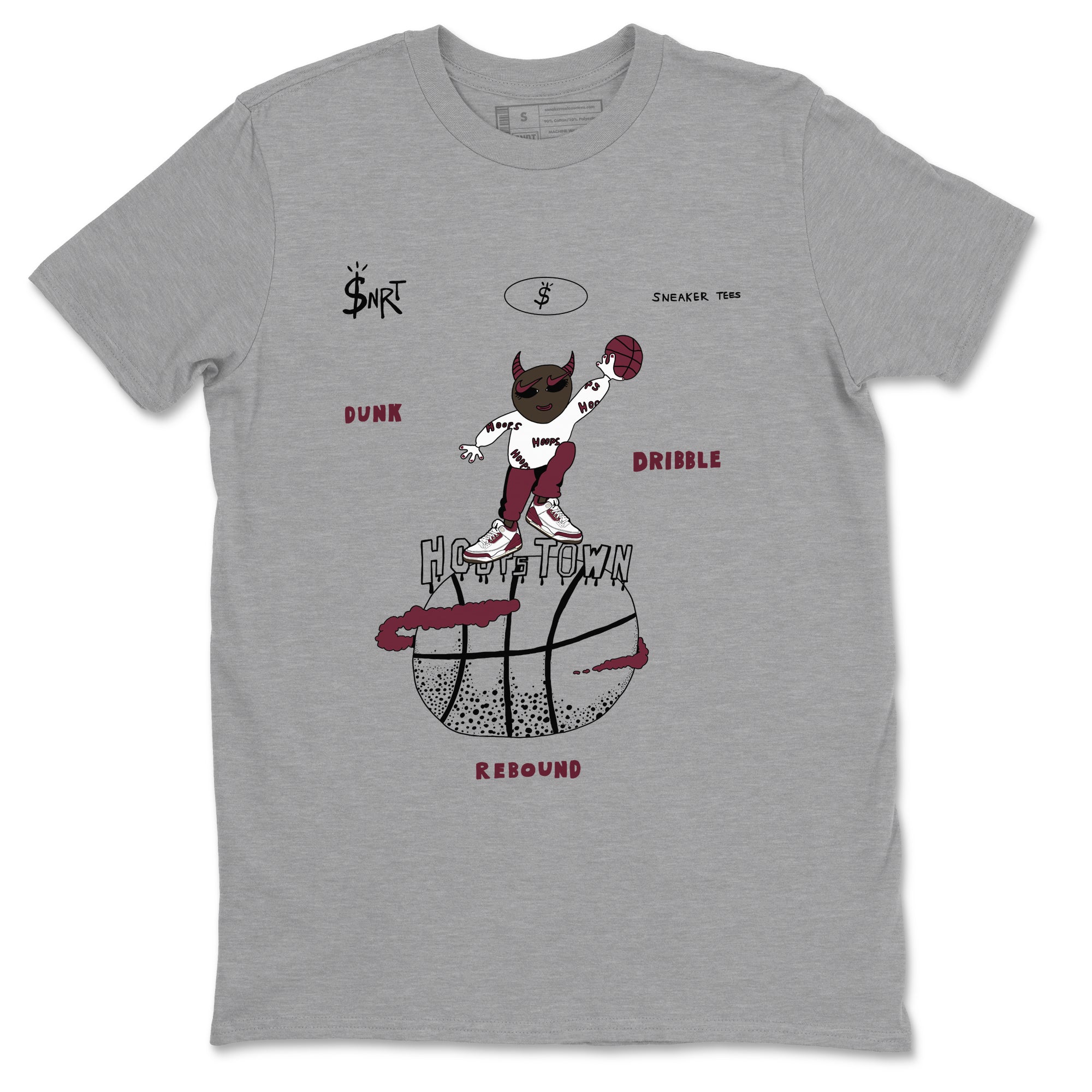 Hoops Town snkmatch Tees - Air Jordan 3 A Ma Maniere x Burgundy Crush