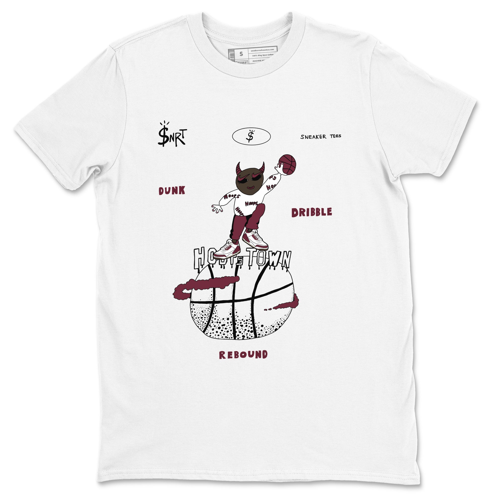 Hoops Town snkmatch Tees - Air Jordan 3 A Ma Maniere x Burgundy Crush